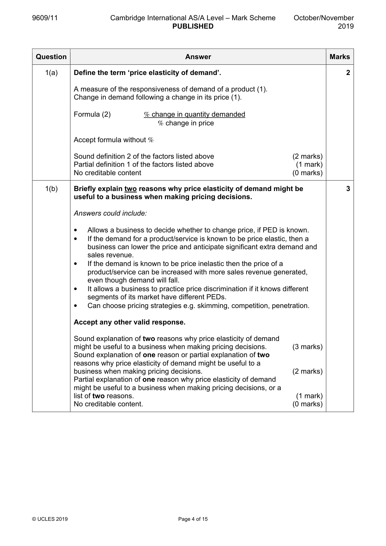Mark scheme, page 4 of 15