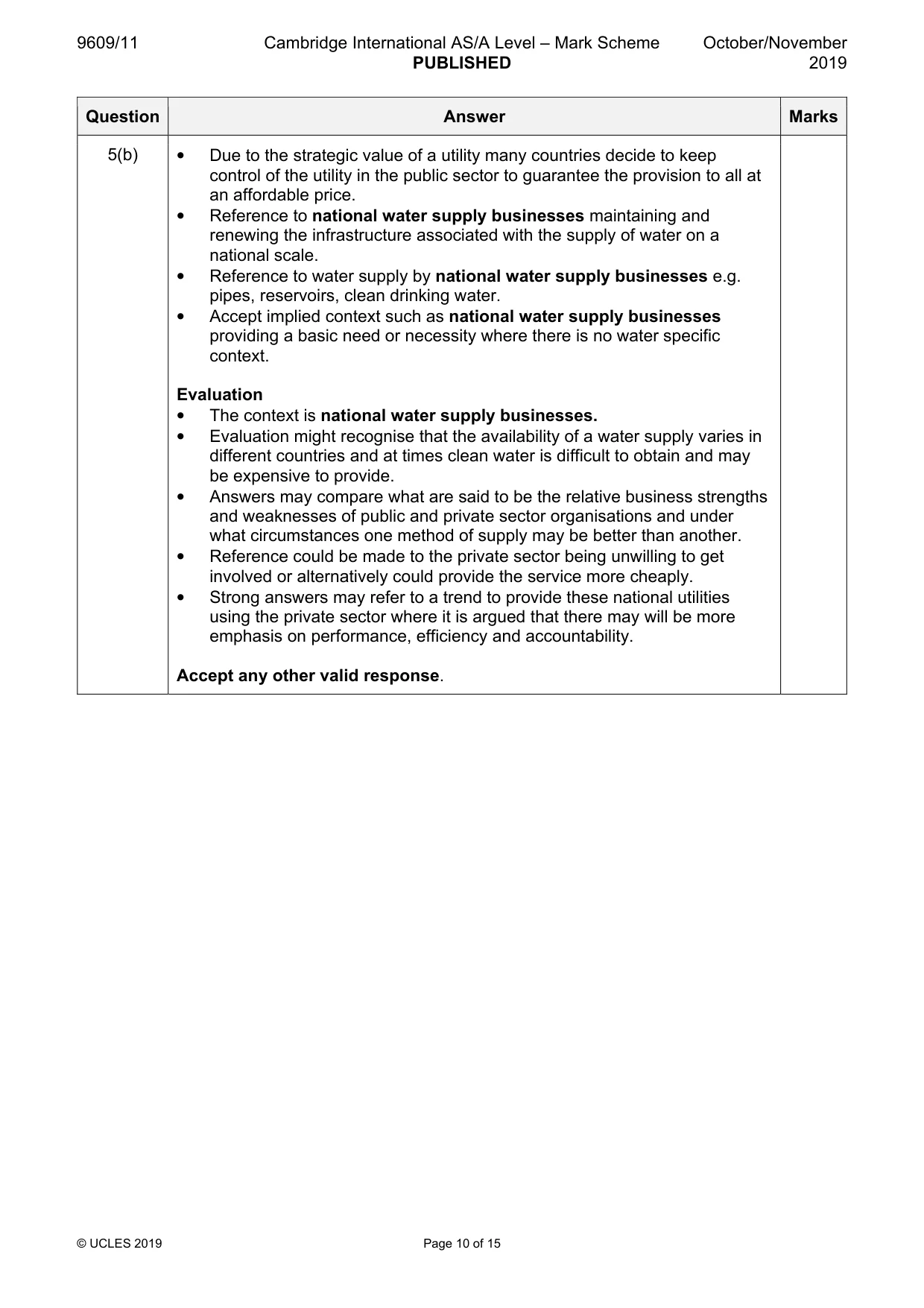 Mark scheme, page 10 of 15