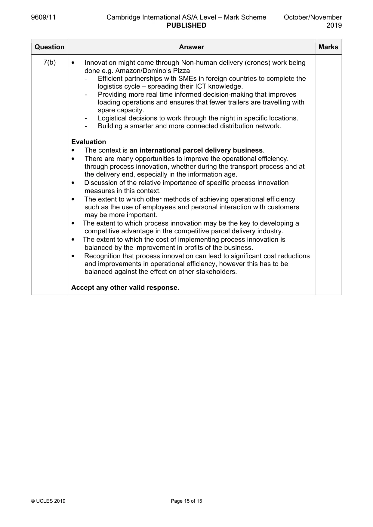 Mark scheme, page 15 of 15