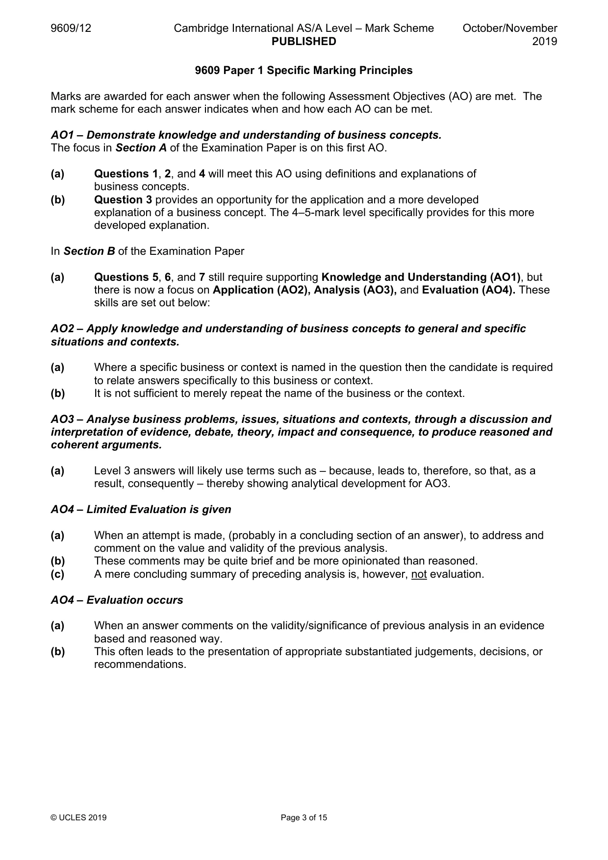Mark scheme, page 3 of 15