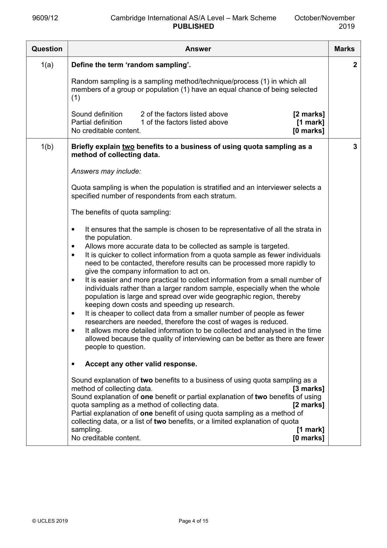 Mark scheme, page 4 of 15