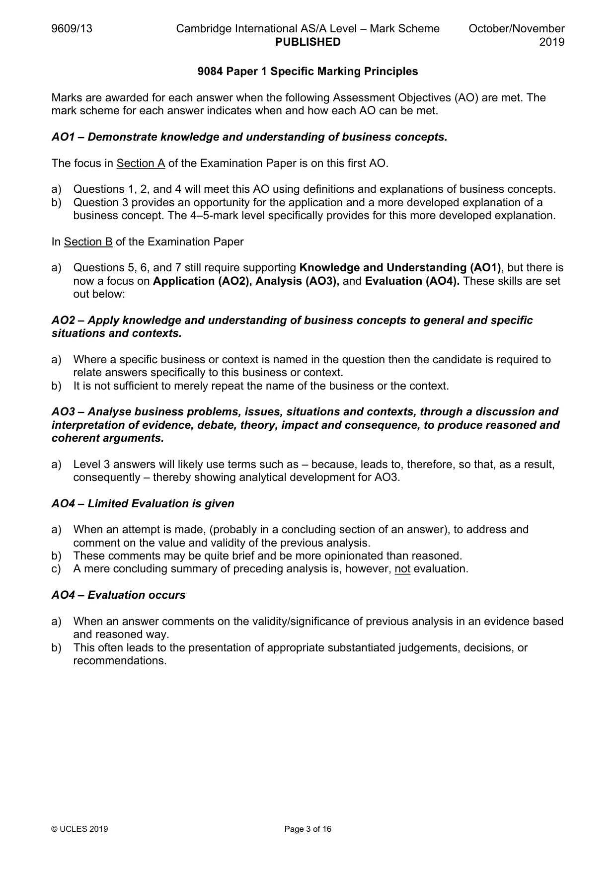 Mark scheme, page 3 of 16