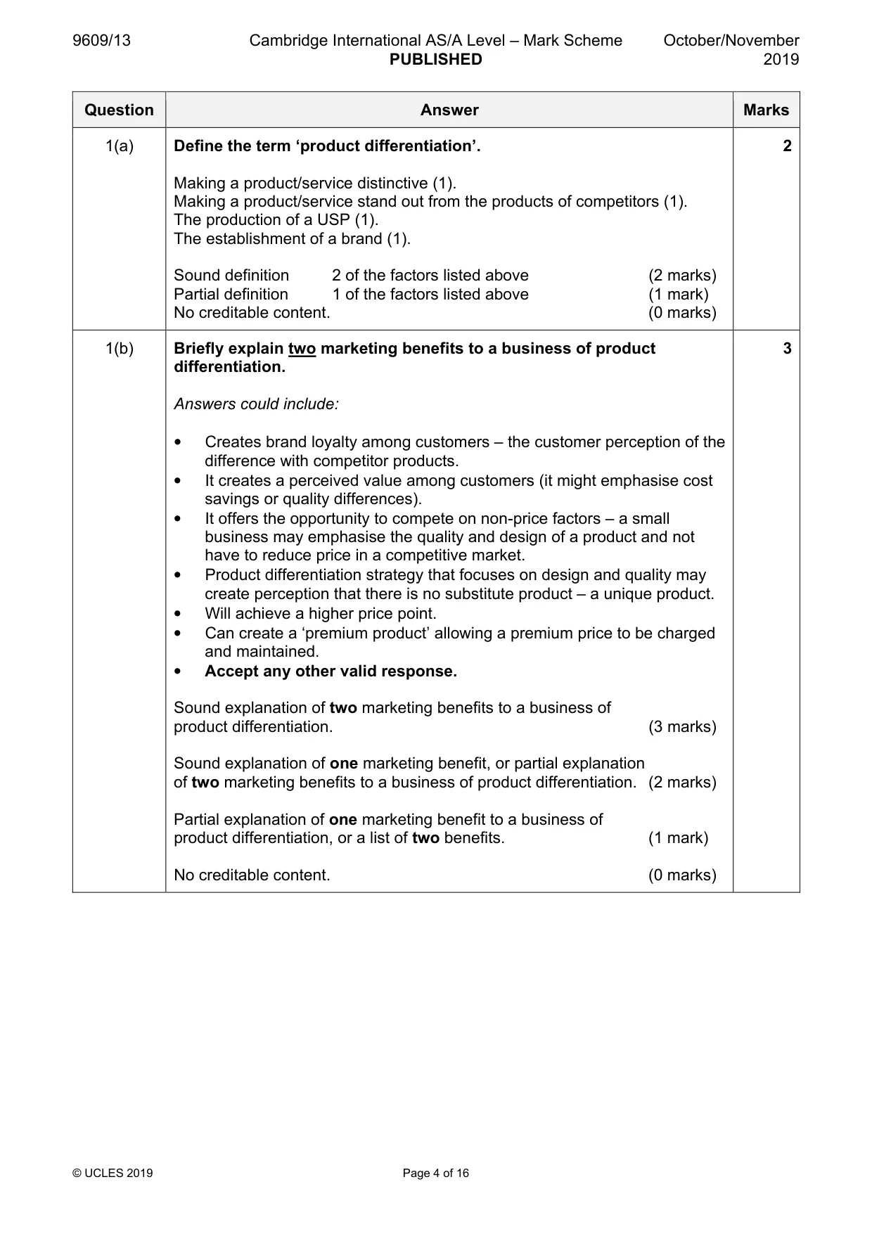 Mark scheme, page 4 of 16
