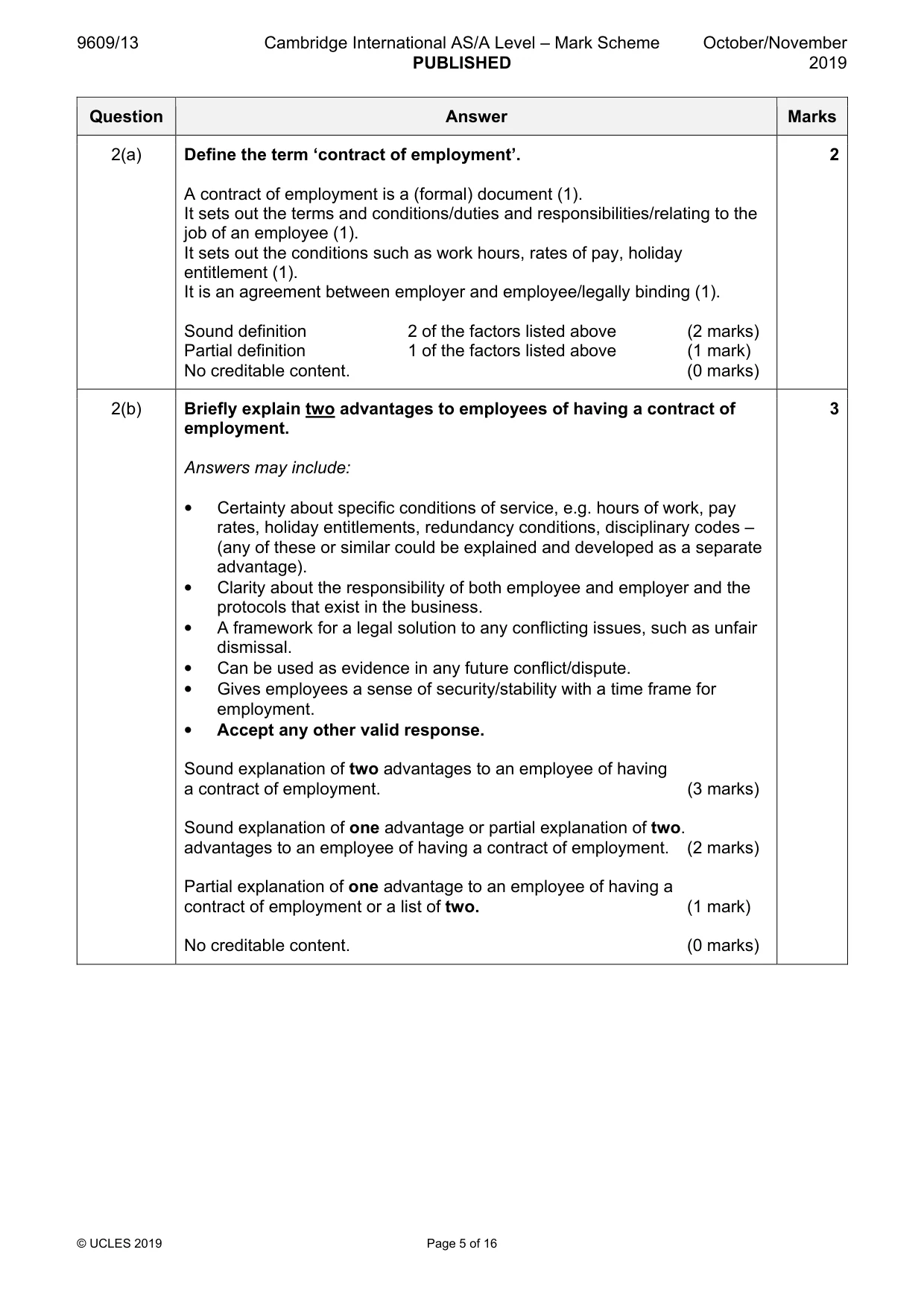 Mark scheme, page 5 of 16