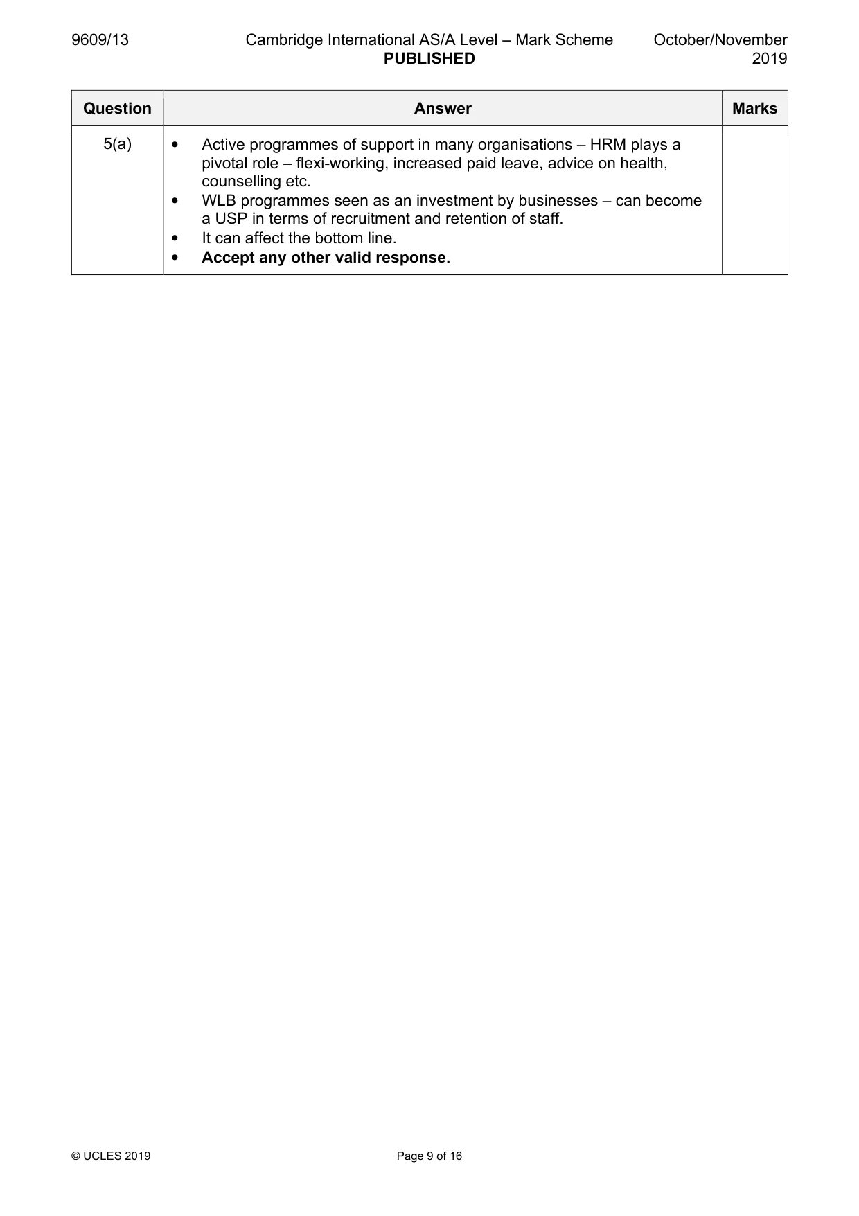 Mark scheme, page 9 of 16