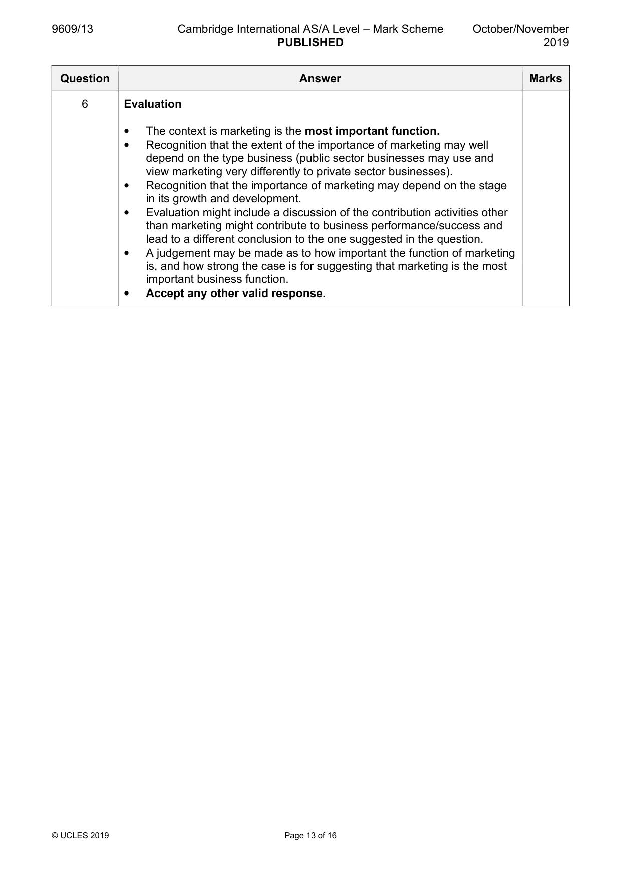 Mark scheme, page 13 of 16