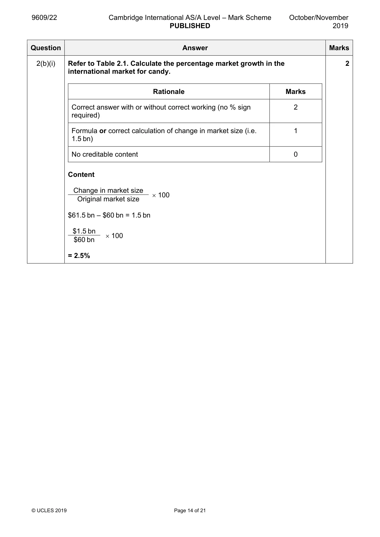 Mark scheme, page 14 of 21
