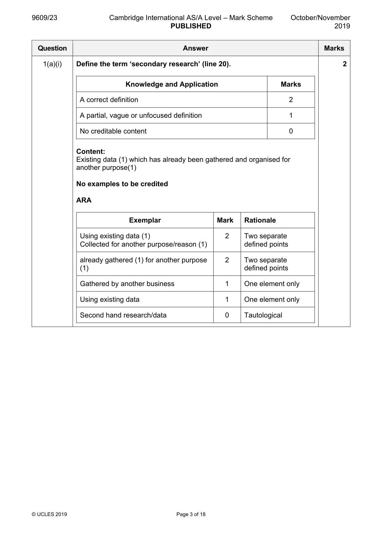 Mark scheme, page 3 of 18