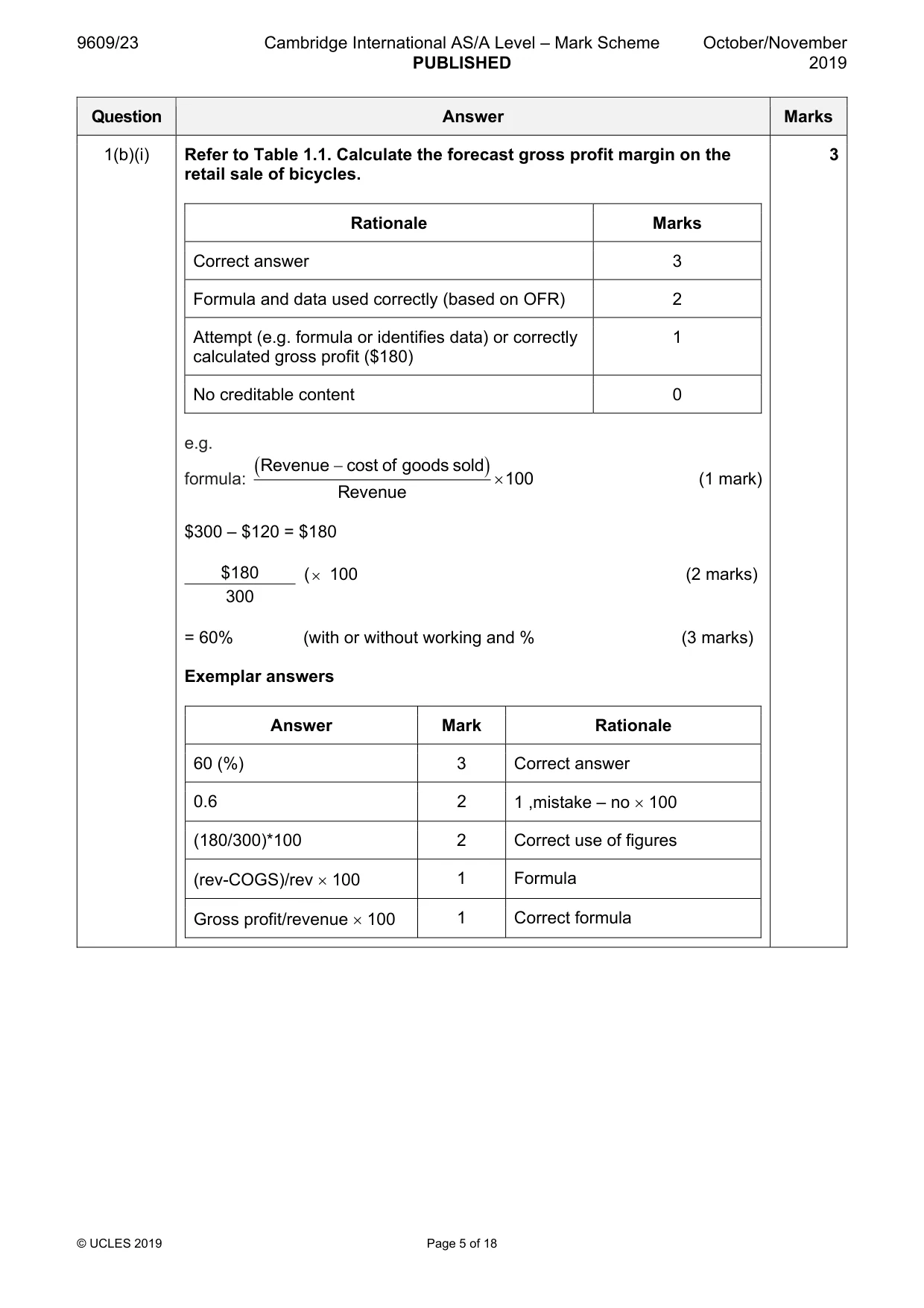 Mark scheme, page 5 of 18