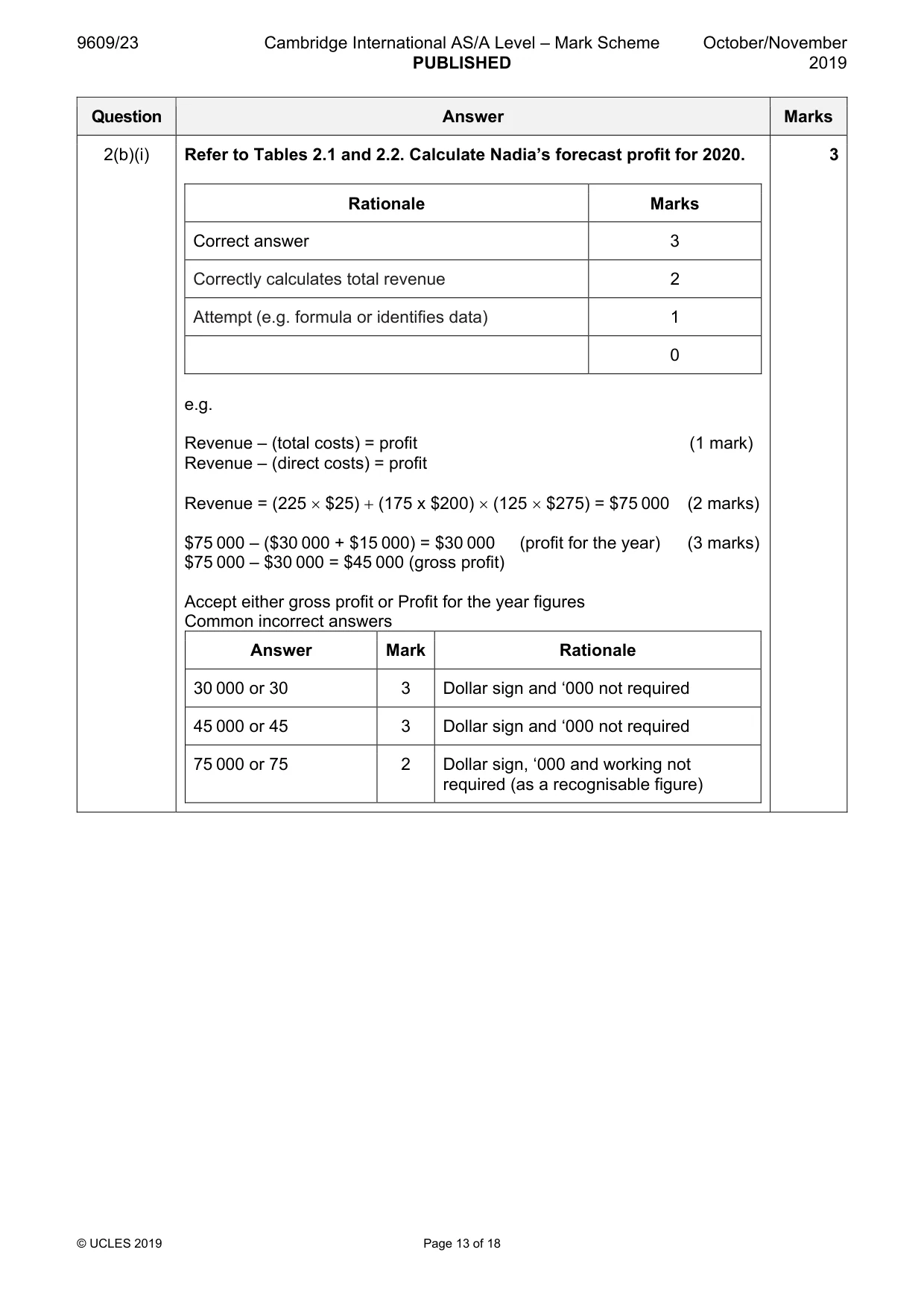 Mark scheme, page 13 of 18