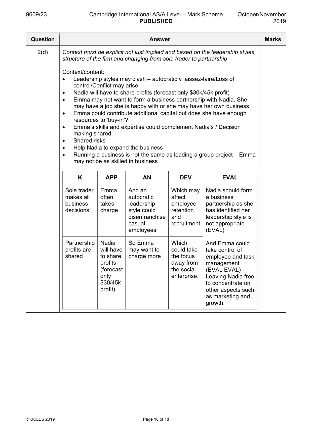 Mark scheme, page 18 of 18