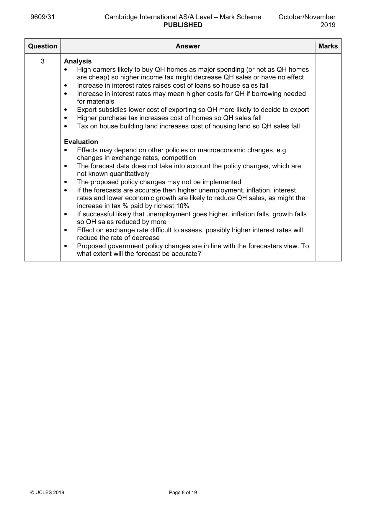 Mark scheme, page 8 of 19