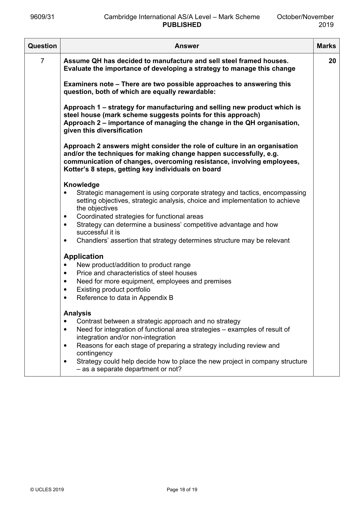 Mark scheme, page 18 of 19