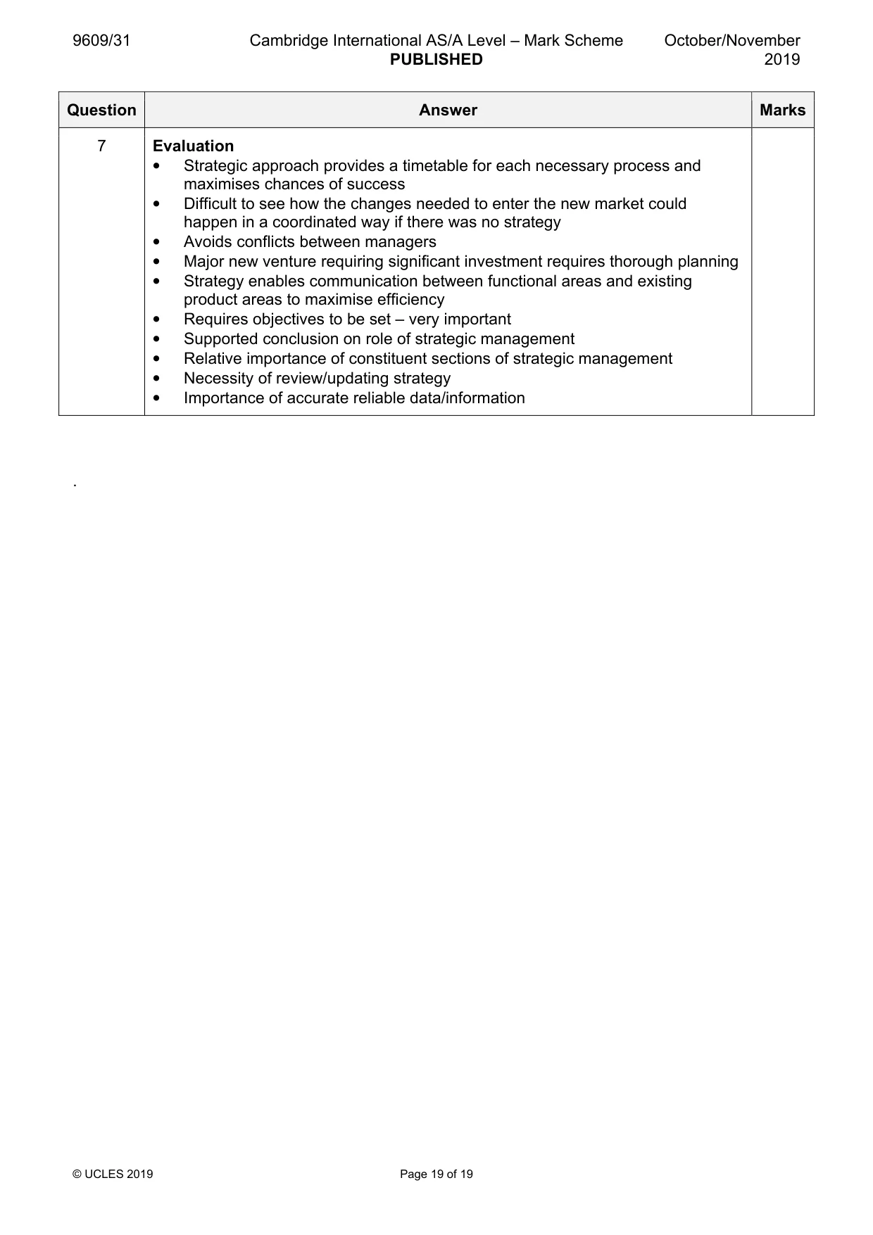 Mark scheme, page 19 of 19