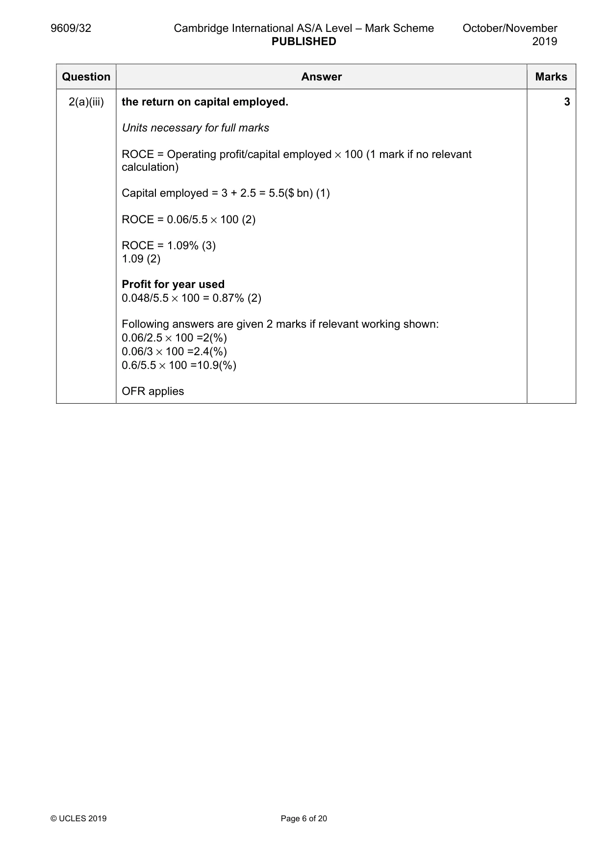 Mark scheme, page 6 of 20
