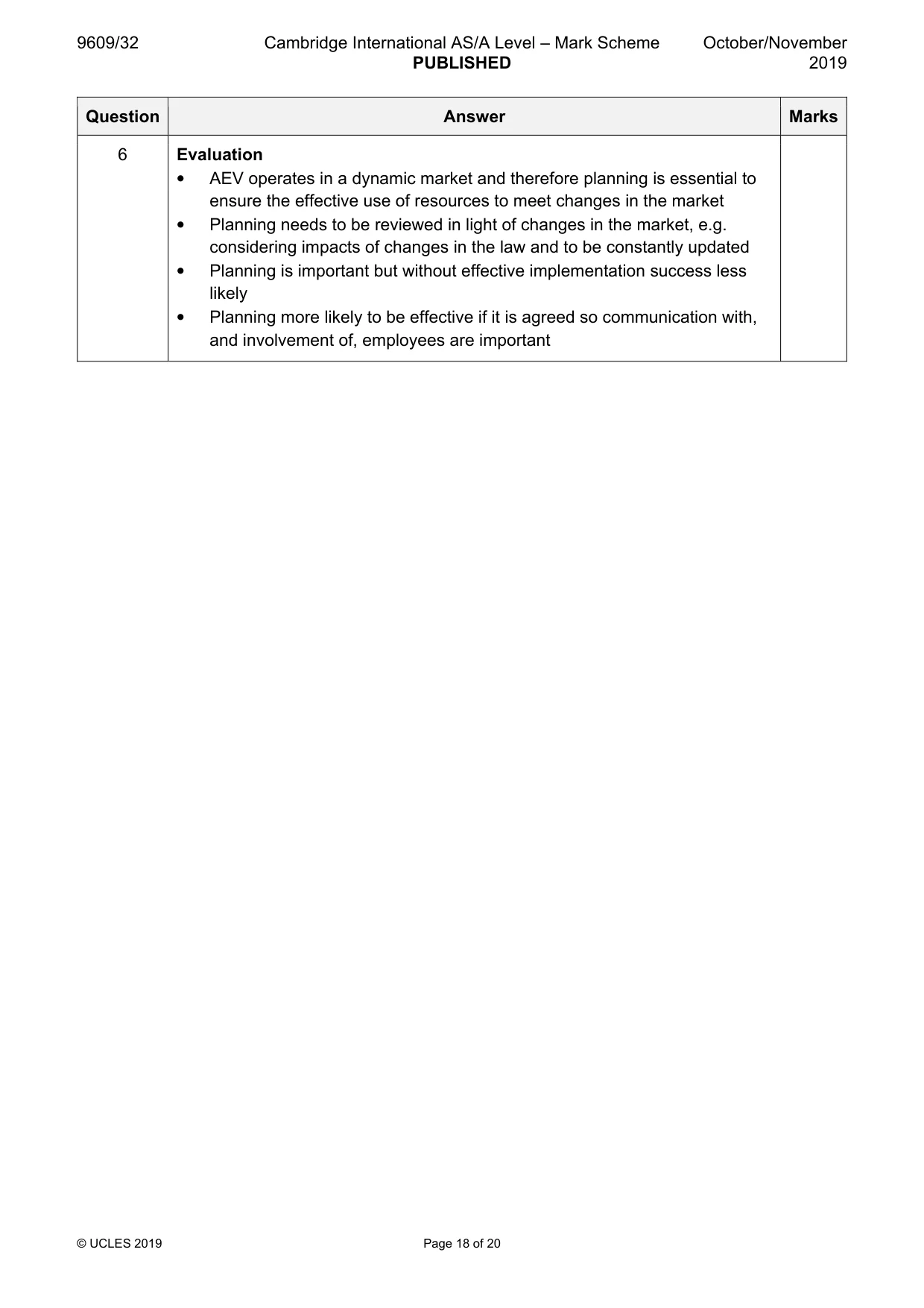 Mark scheme, page 18 of 20