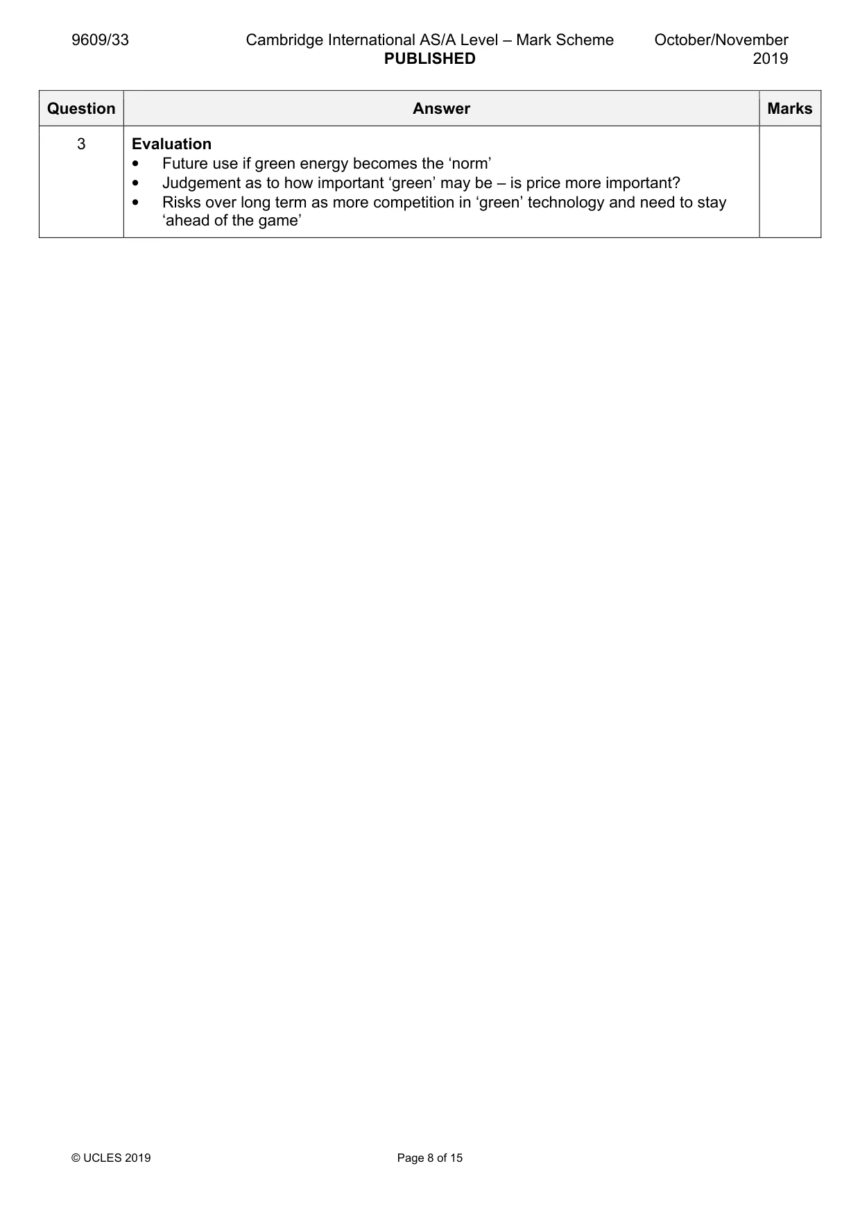 Mark scheme, page 8 of 15