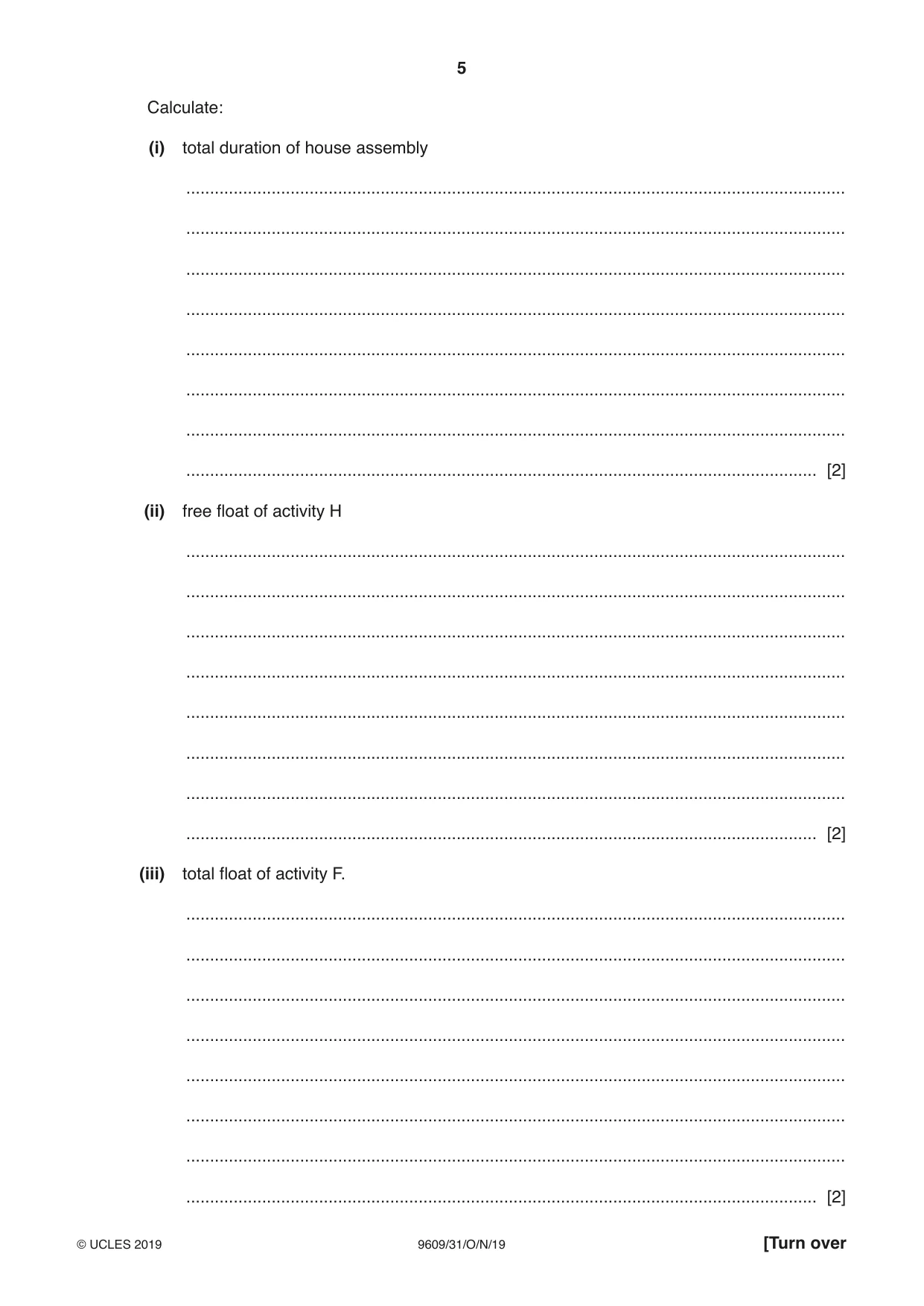 Cambridge A Level Business (for first examination in 2016) 9609 2019 Oct/Nov Paper 3 · Variant 1 question paper, page 5 of 20