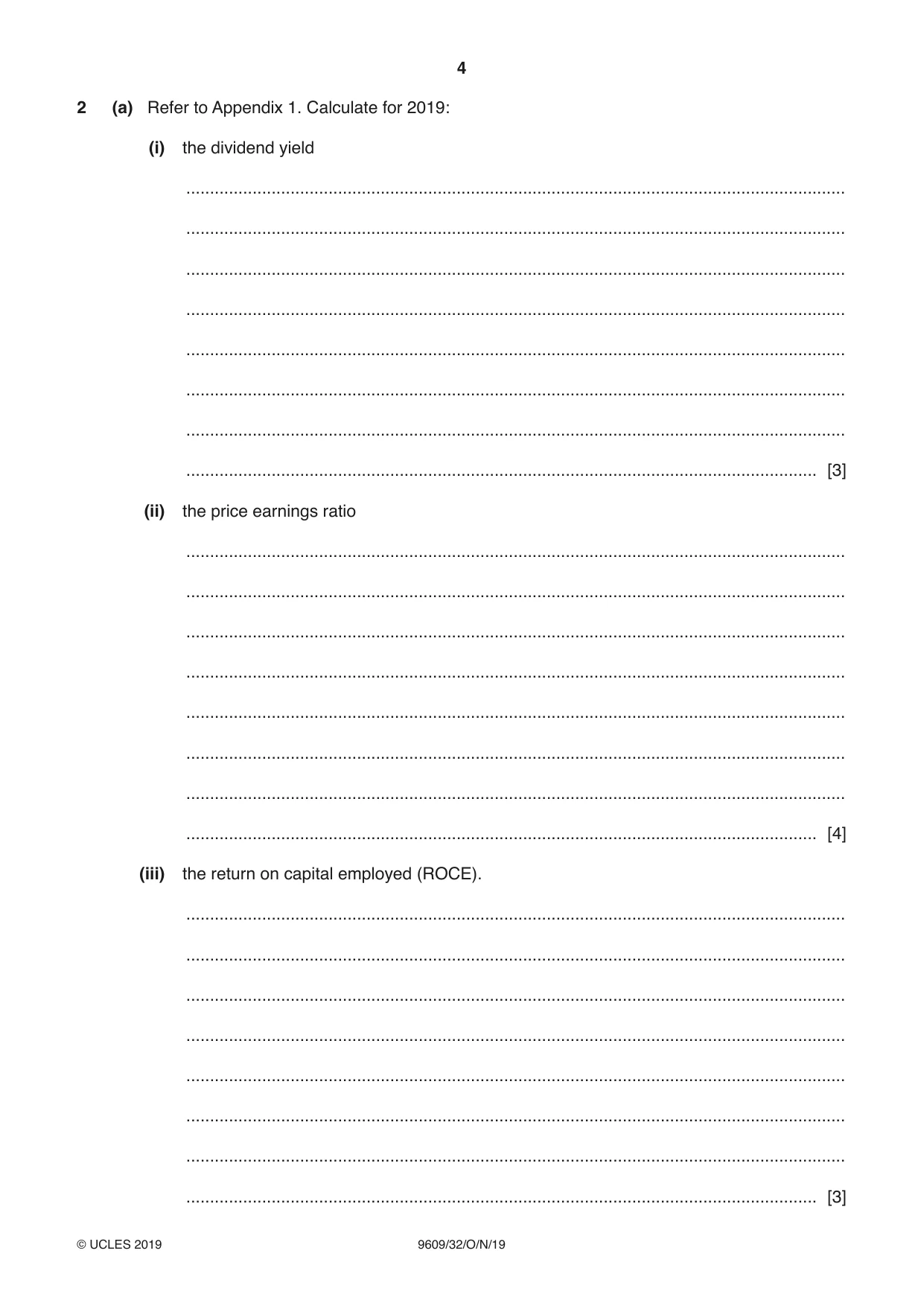 Cambridge A Level Business (for first examination in 2016) 9609 2019 Oct/Nov Paper 3 · Variant 2 question paper, page 4 of 20