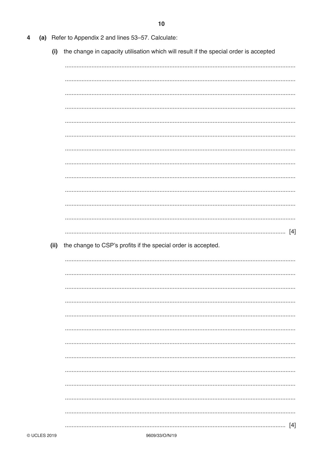 Cambridge A Level Business (for first examination in 2016) 9609 2019 Oct/Nov Paper 3 · Variant 3 question paper, page 10 of 20