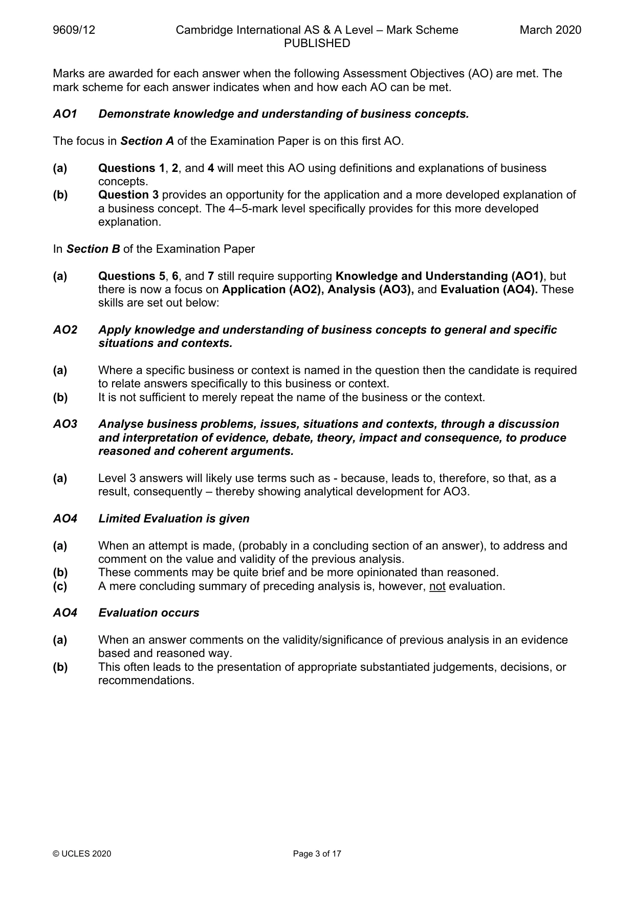 Mark scheme, page 3 of 17