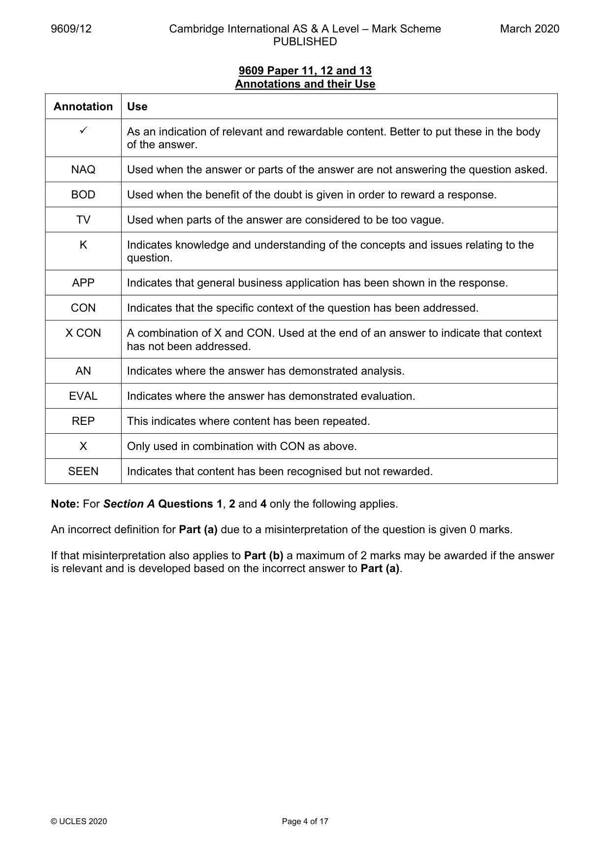 Mark scheme, page 4 of 17