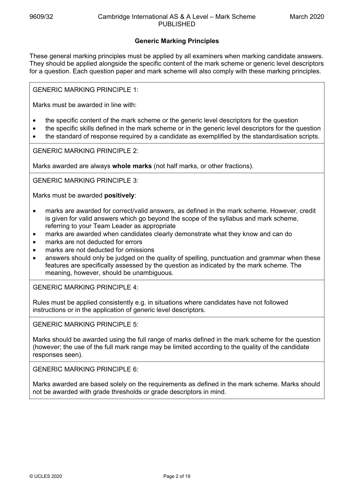 Mark scheme, page 2 of 19