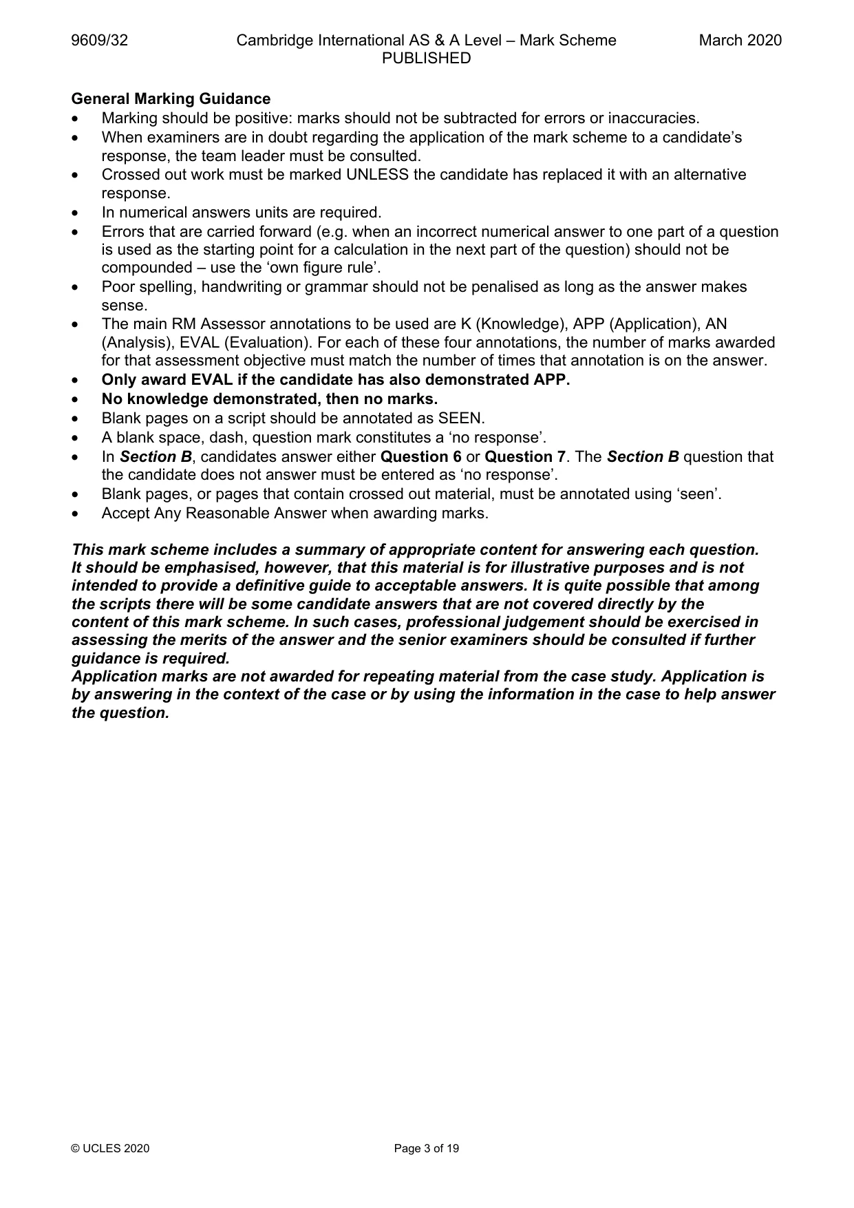 Mark scheme, page 3 of 19