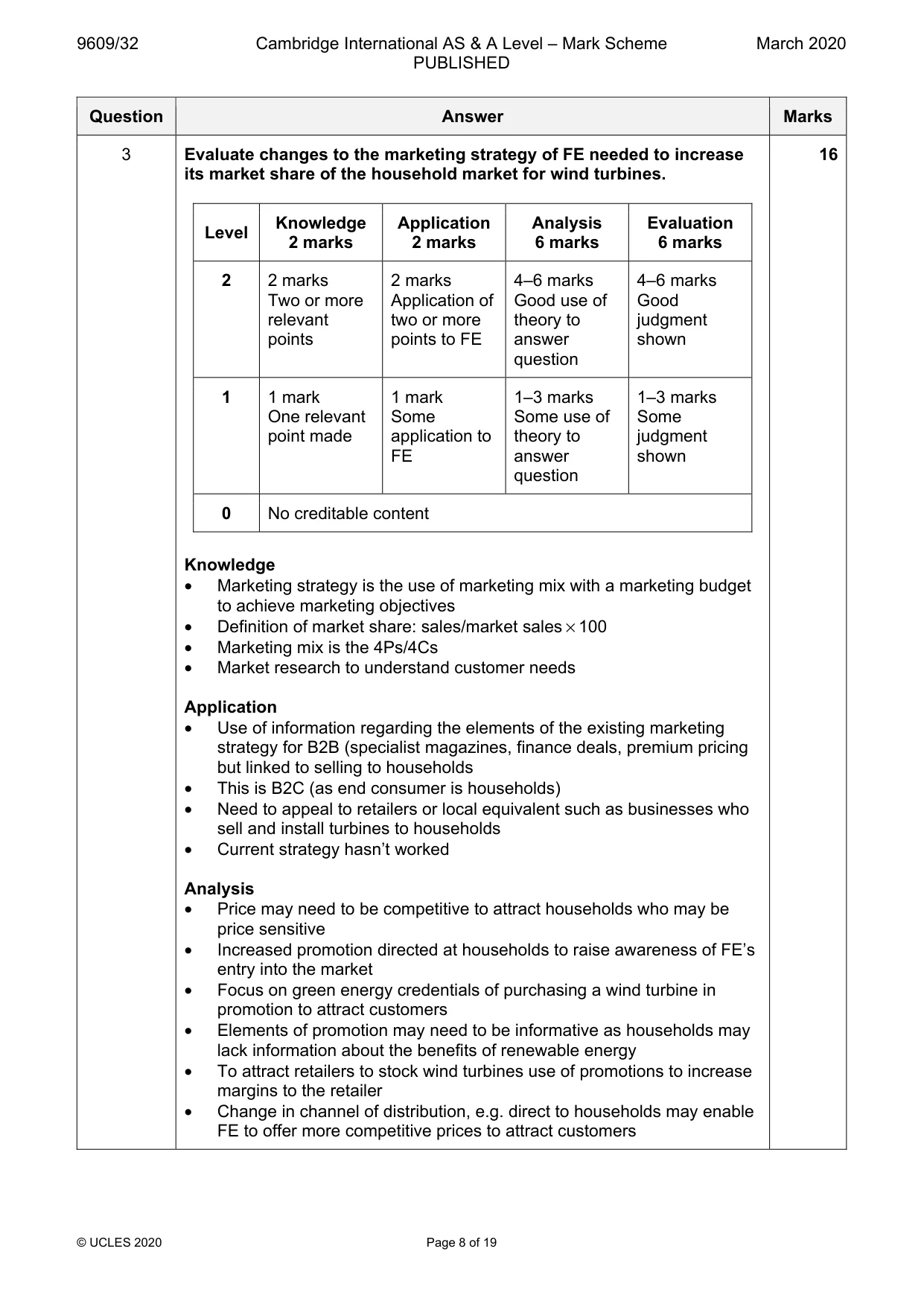 Mark scheme, page 8 of 19