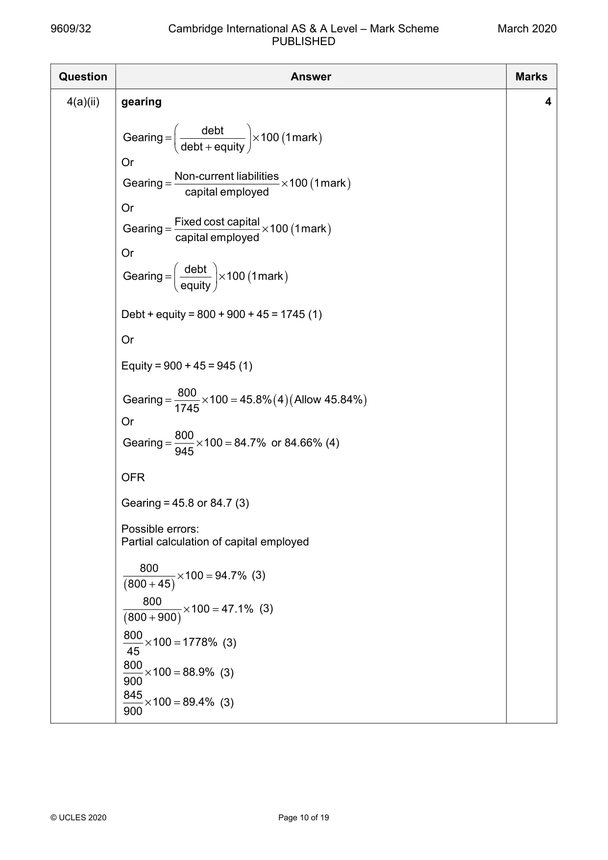 Mark scheme, page 10 of 19