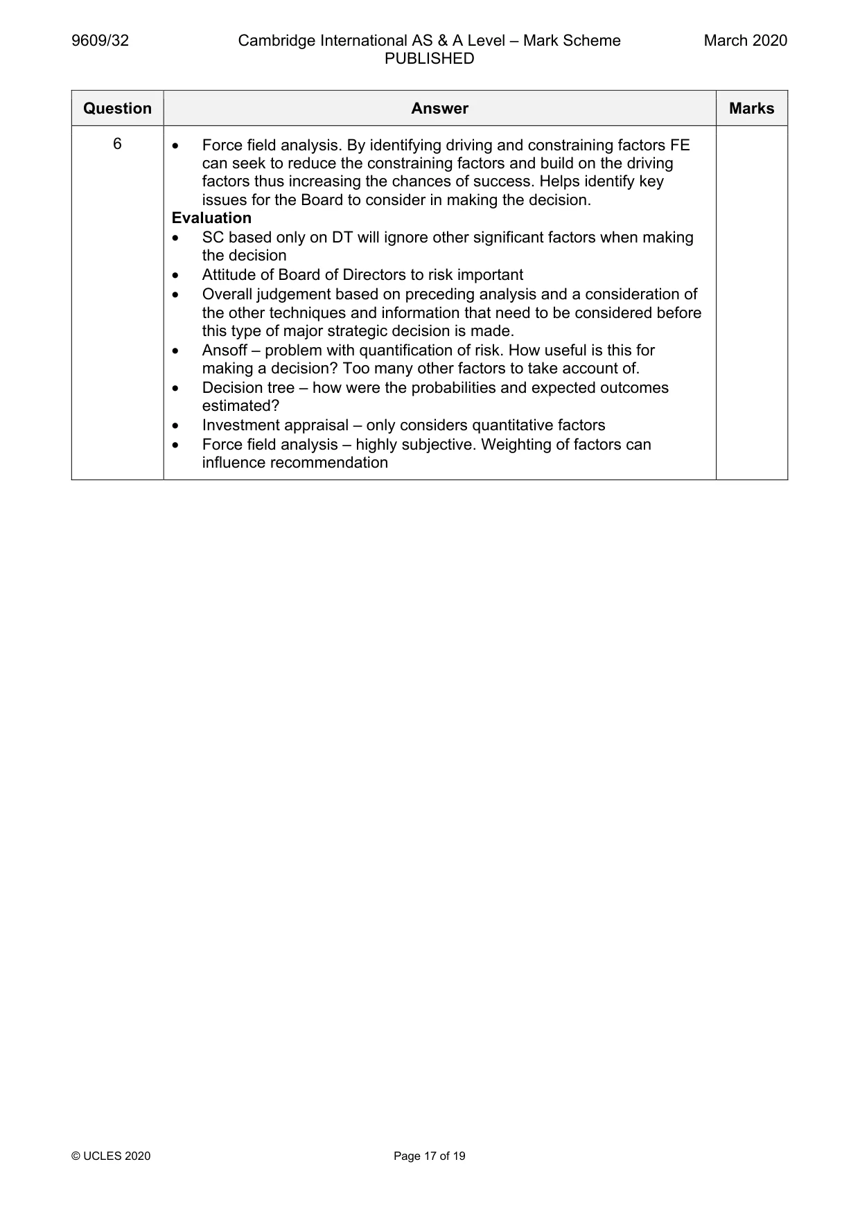 Mark scheme, page 17 of 19