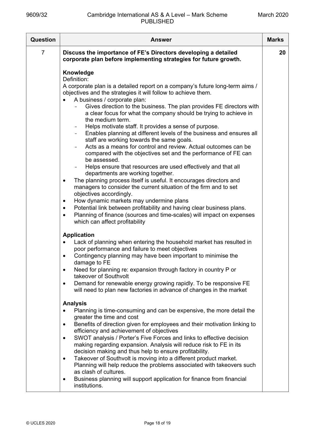 Mark scheme, page 18 of 19