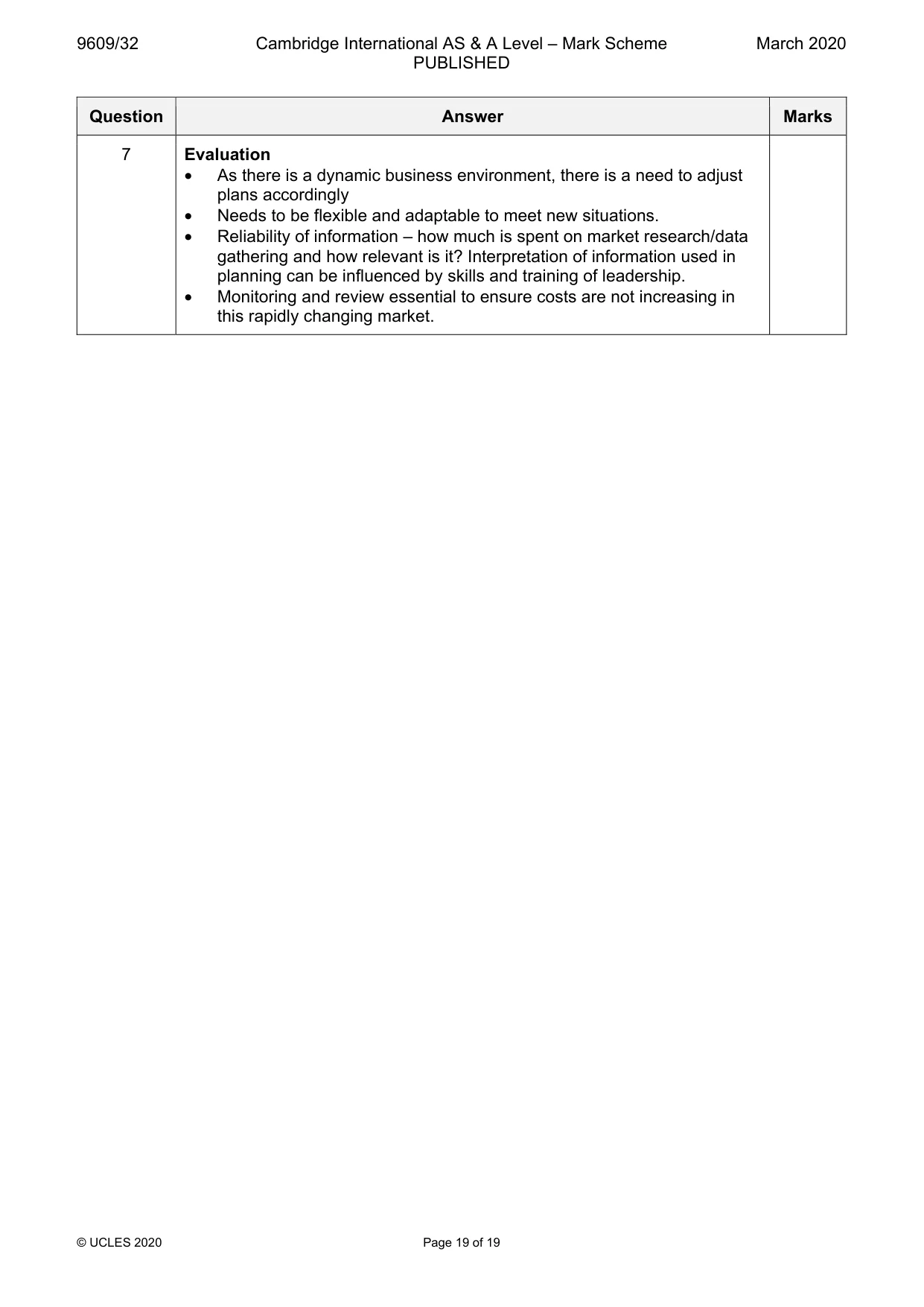 Mark scheme, page 19 of 19