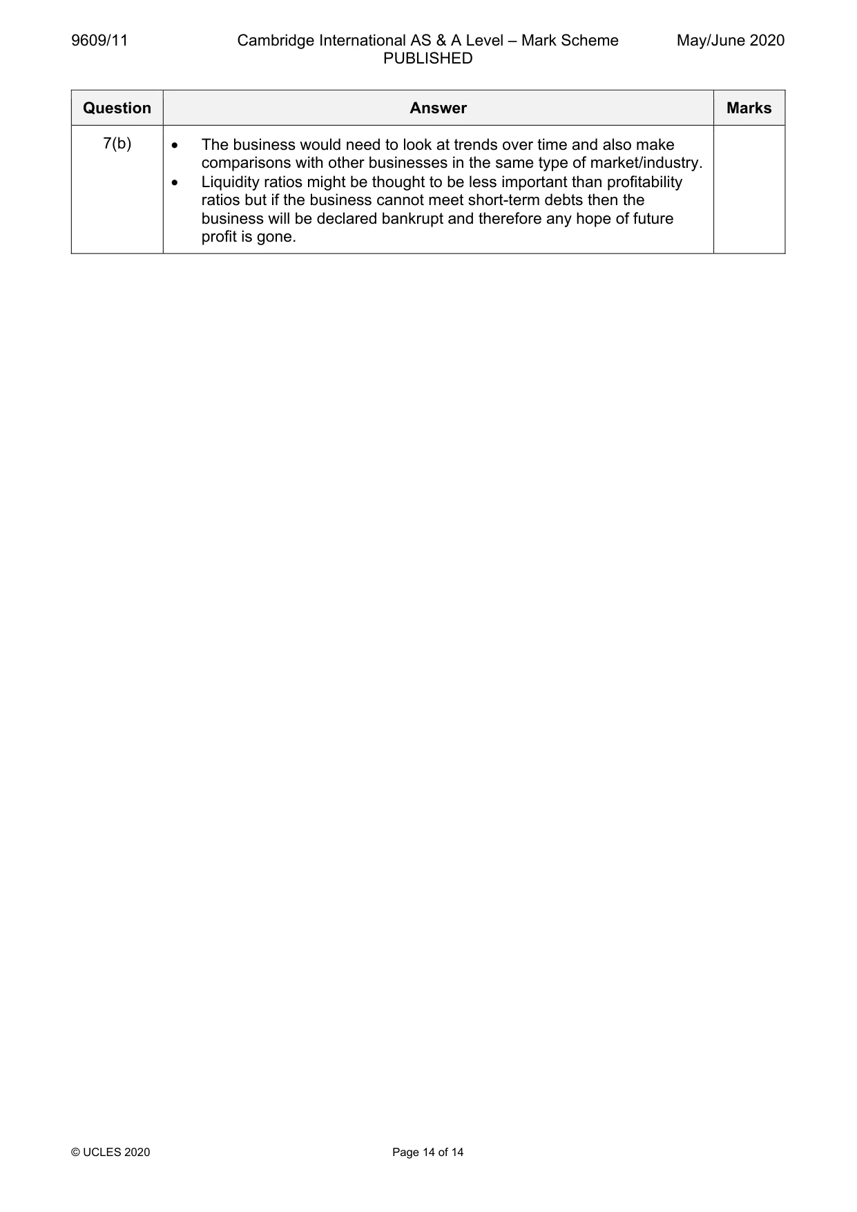 Mark scheme, page 14 of 14