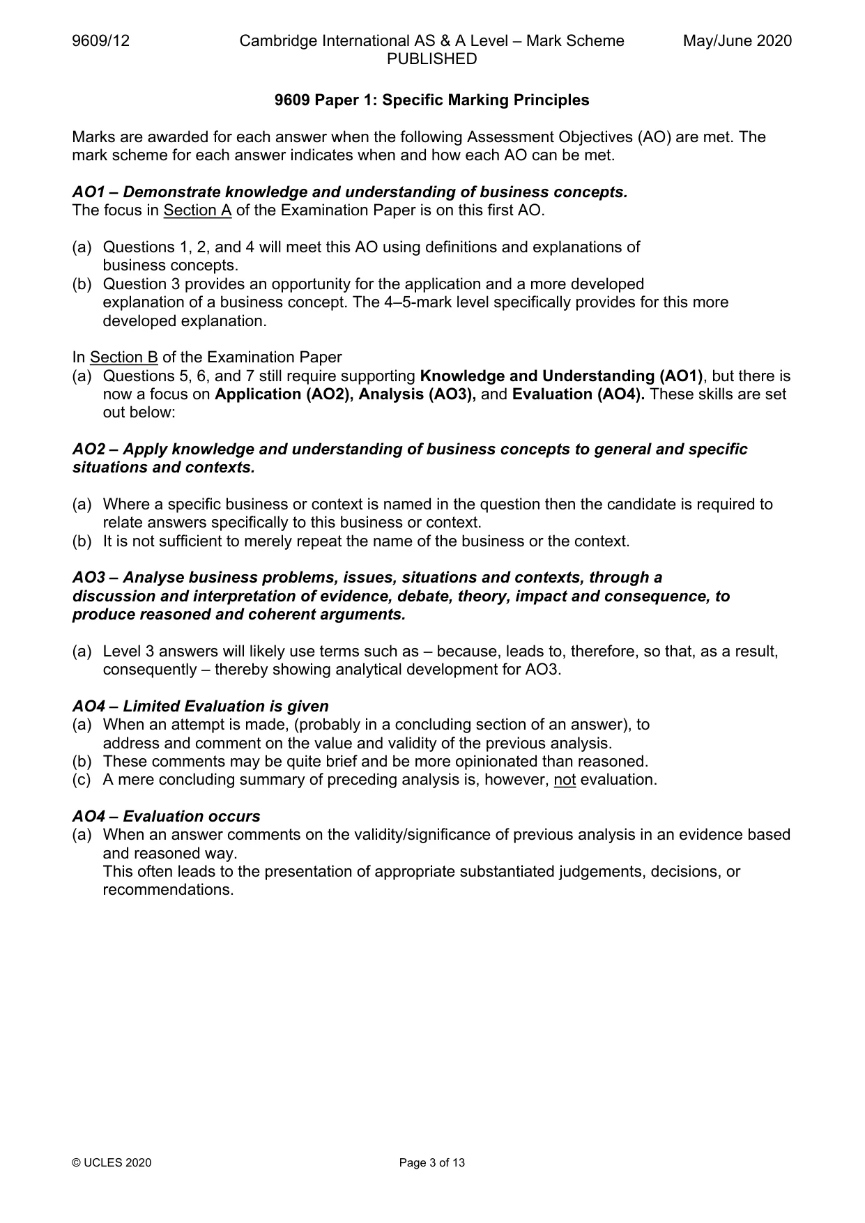 Mark scheme, page 3 of 13