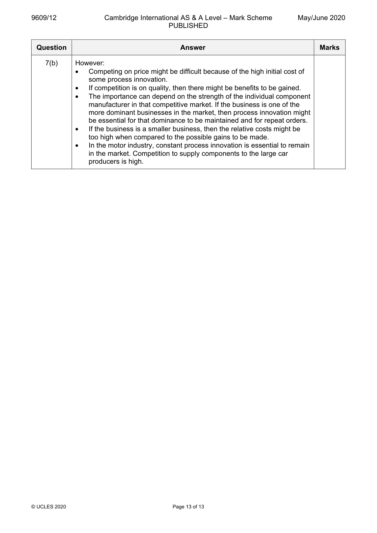 Mark scheme, page 13 of 13