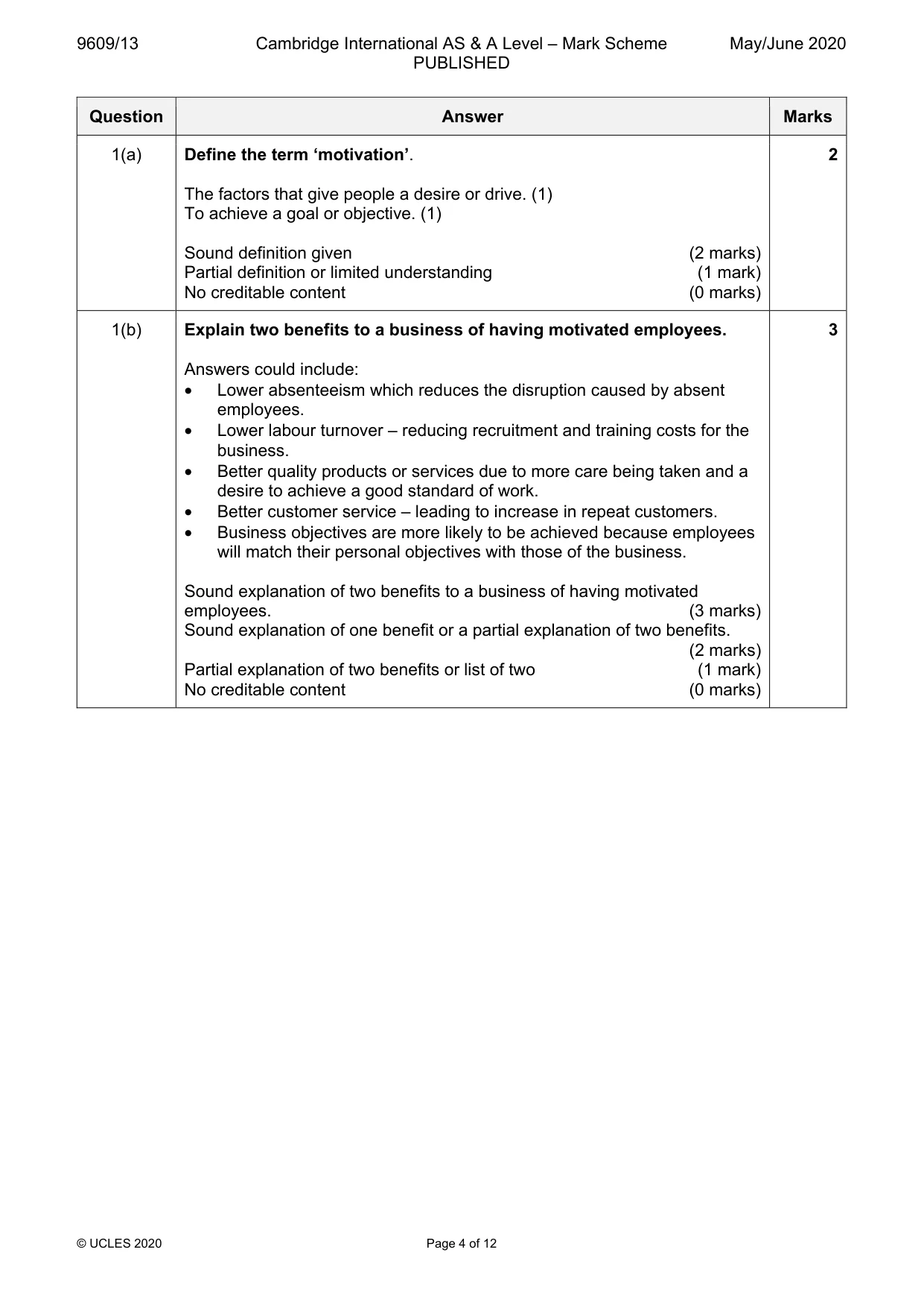Mark scheme, page 4 of 12