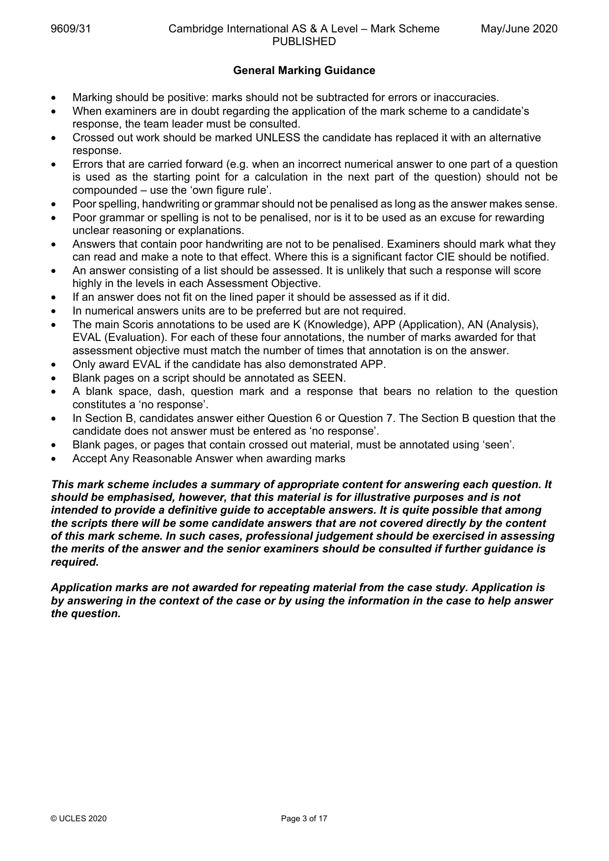Mark scheme, page 3 of 17
