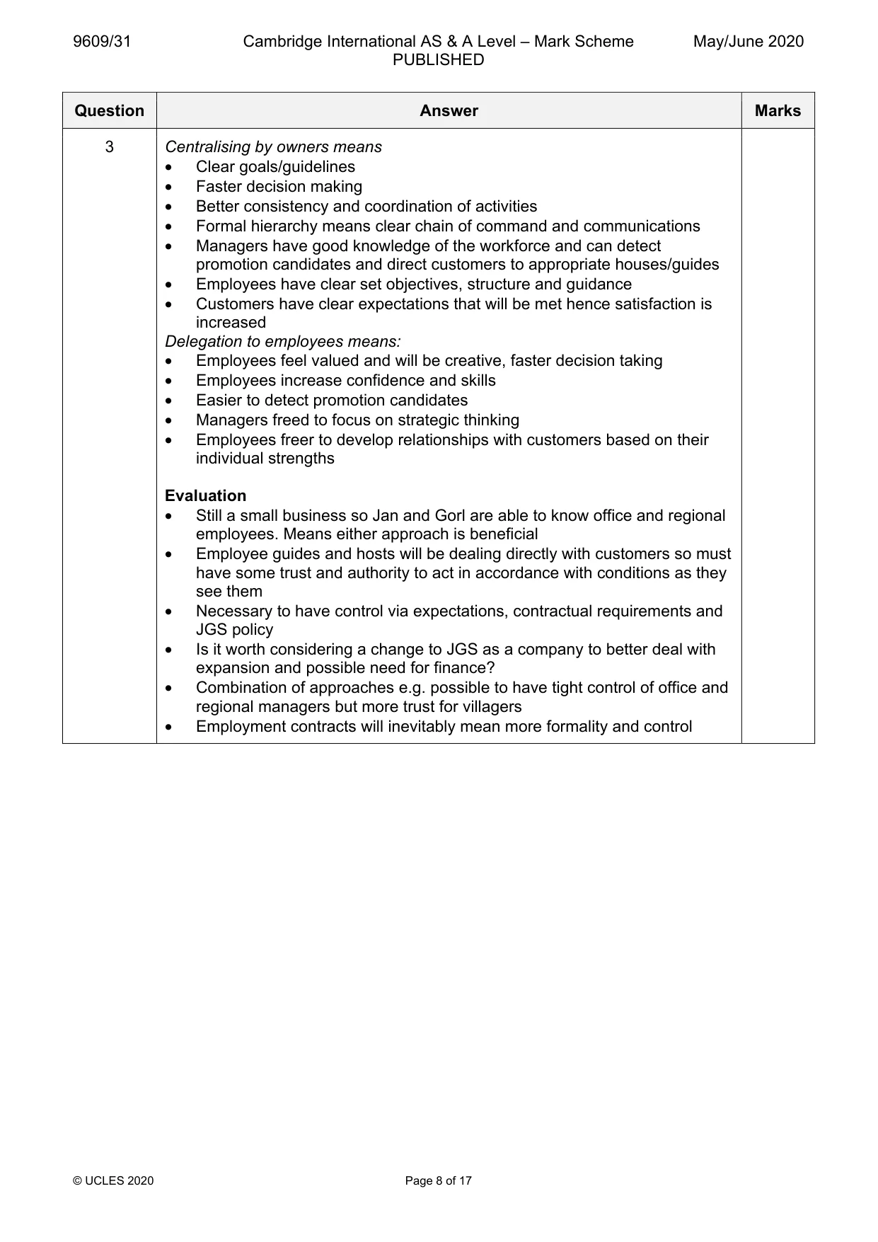 Mark scheme, page 8 of 17