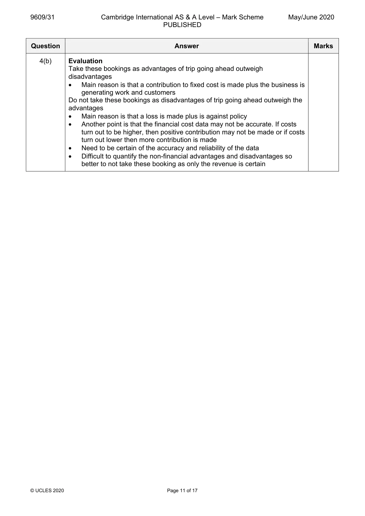 Mark scheme, page 11 of 17
