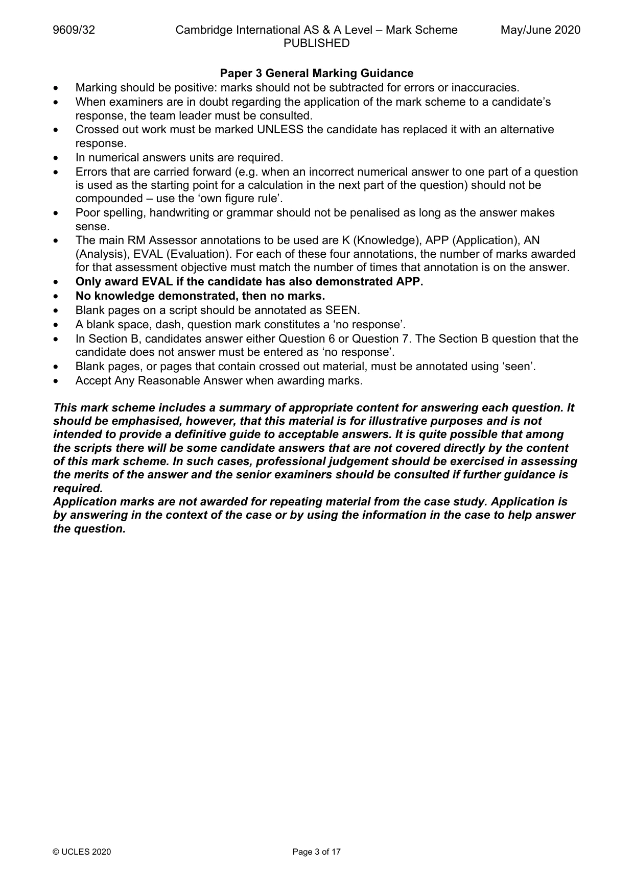 Mark scheme, page 3 of 17