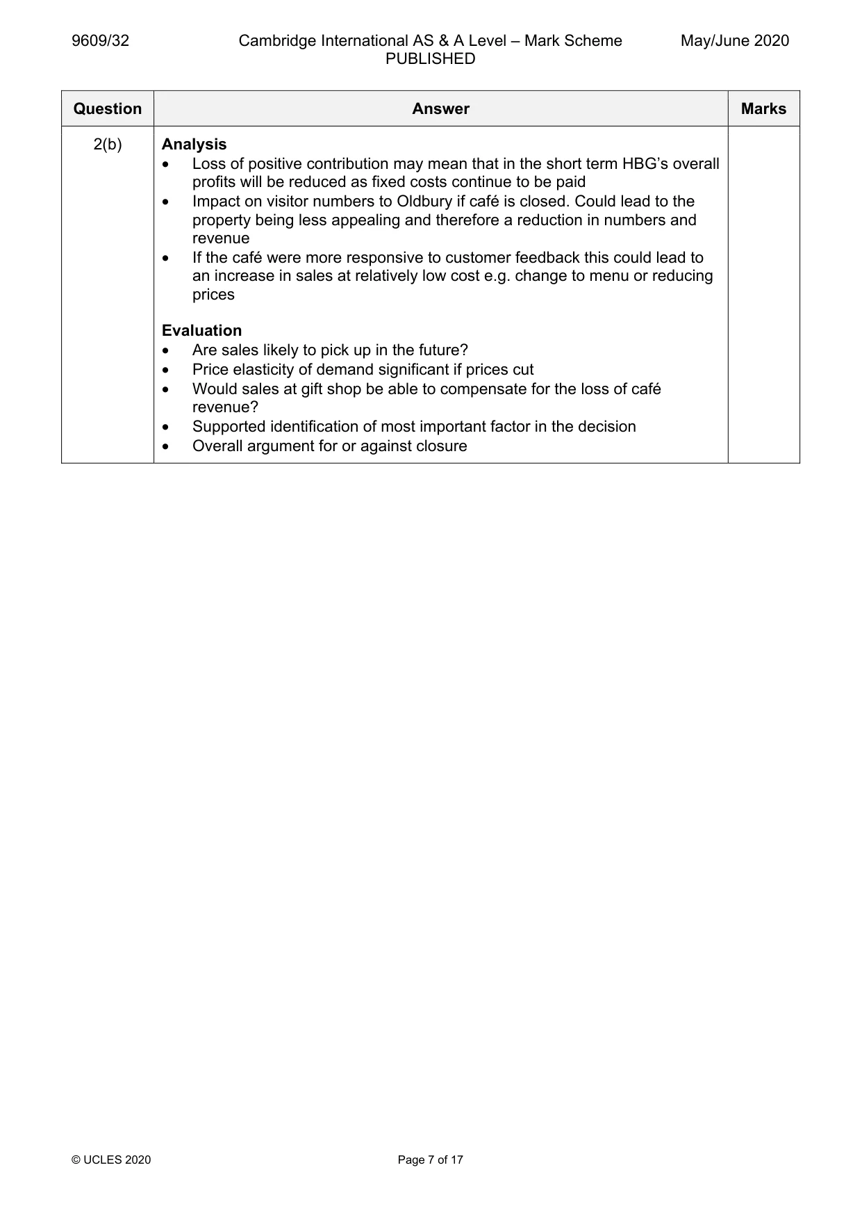 Mark scheme, page 7 of 17