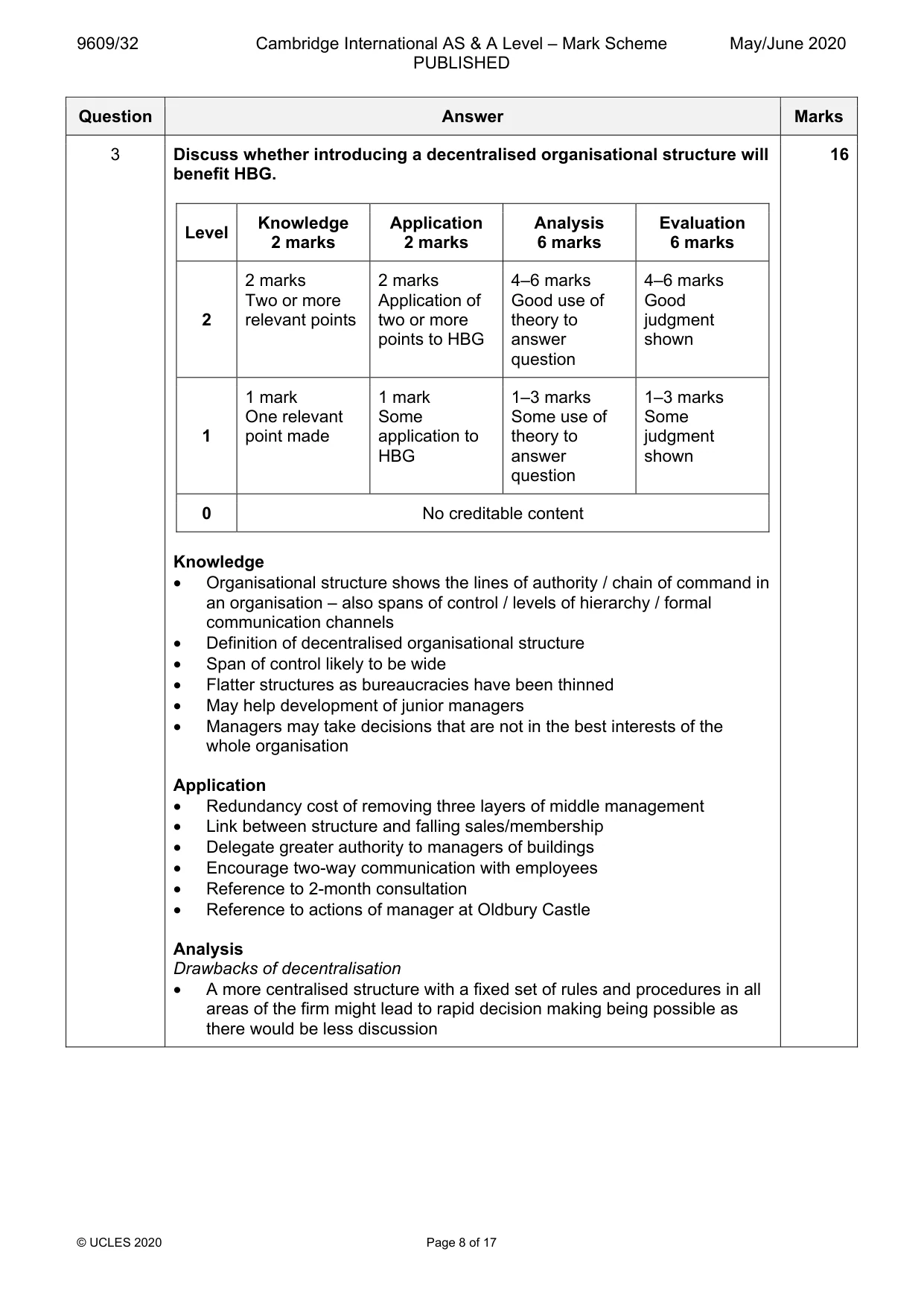 Mark scheme, page 8 of 17