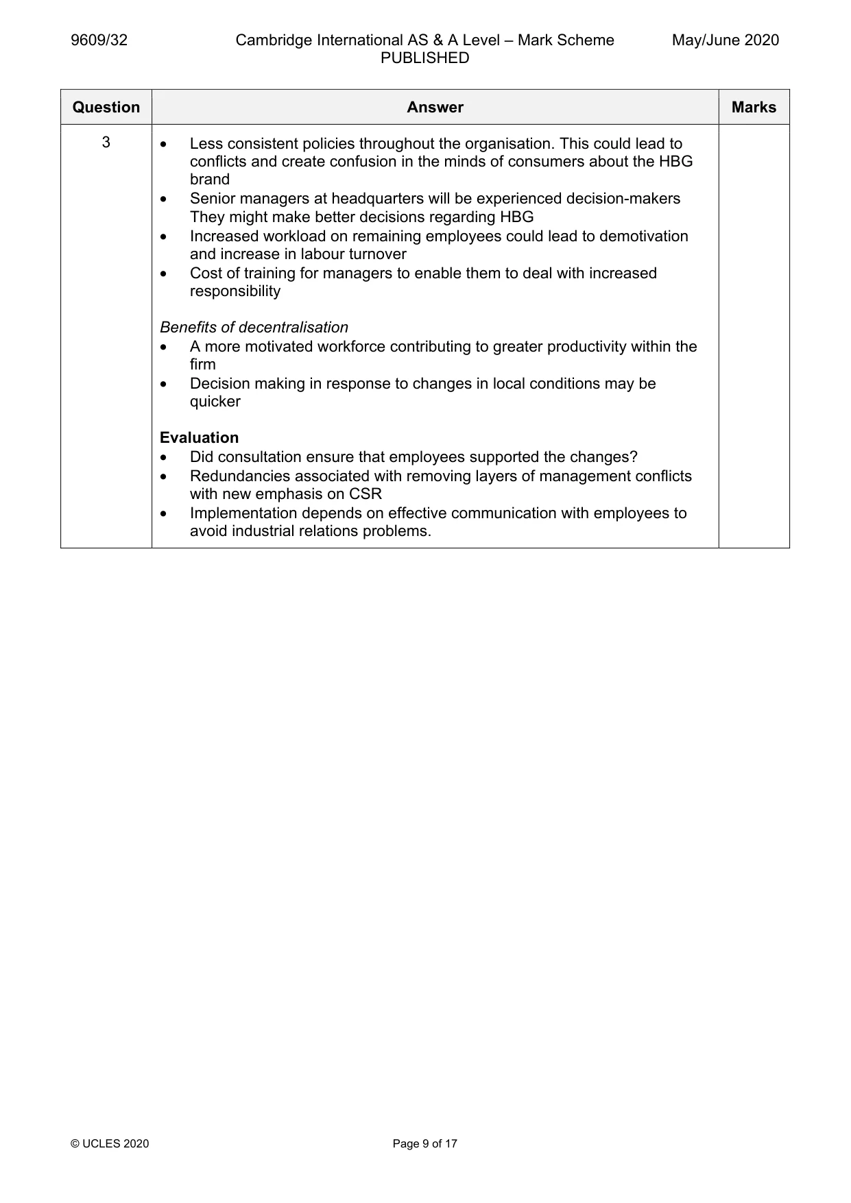 Mark scheme, page 9 of 17