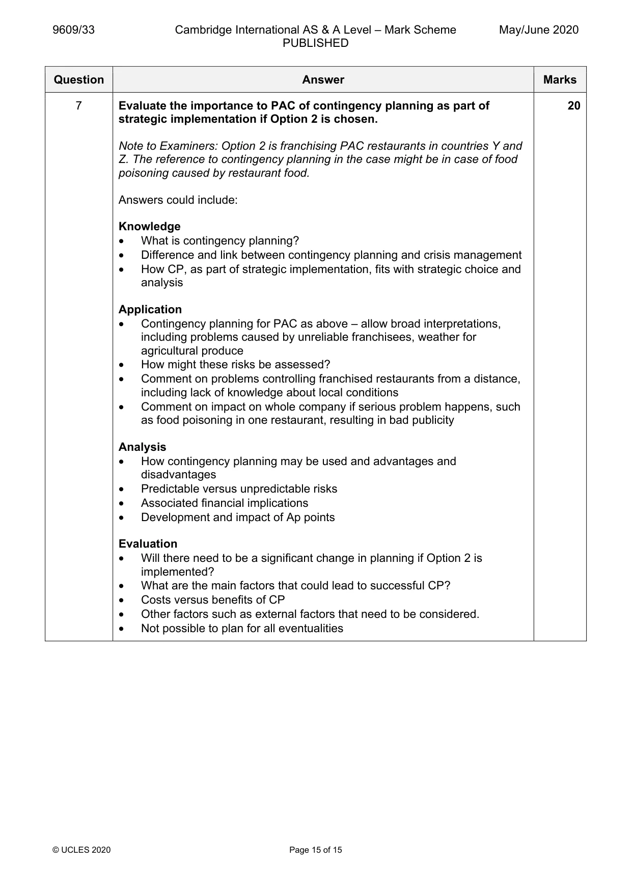 Mark scheme, page 15 of 15