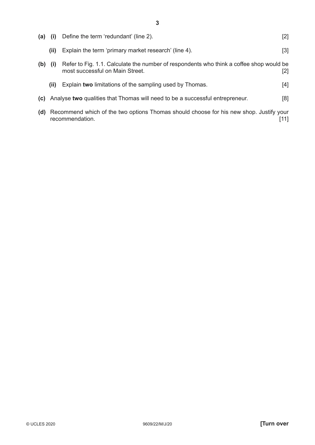 Cambridge A Level Business (for first examination in 2016) 9609 2020 May/June Paper 2 · Variant 2 question paper, page 3 of 8