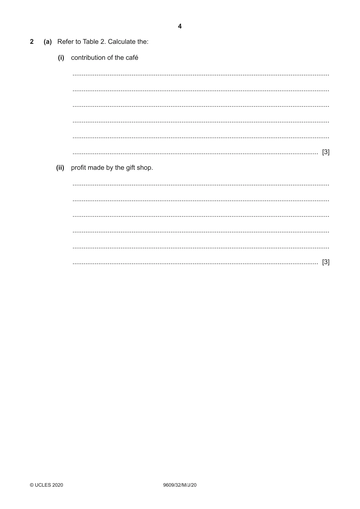 Cambridge A Level Business (for first examination in 2016) 9609 2020 May/June Paper 3 · Variant 2 question paper, page 4 of 20