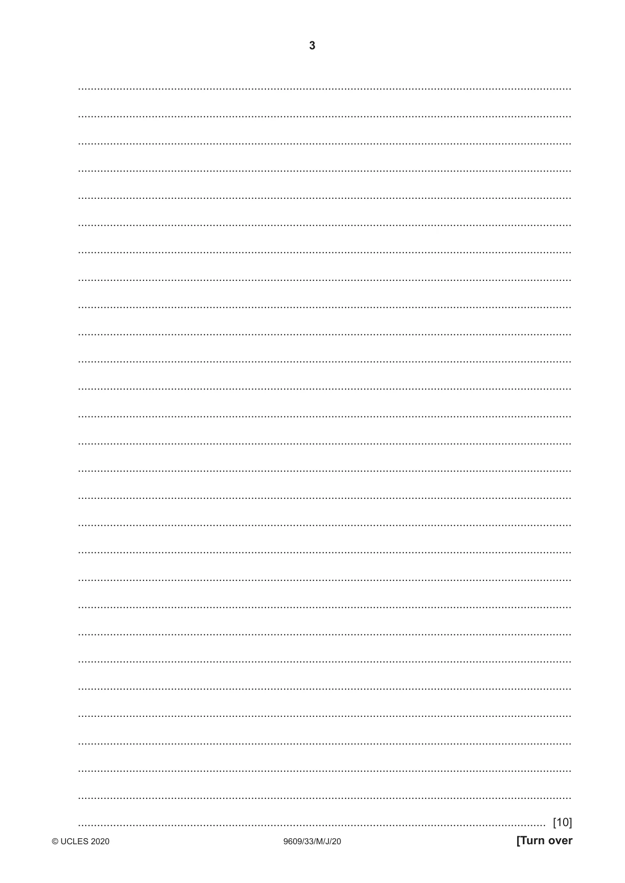 Cambridge A Level Business (for first examination in 2016) 9609 2020 May/June Paper 3 · Variant 3 question paper, page 3 of 20