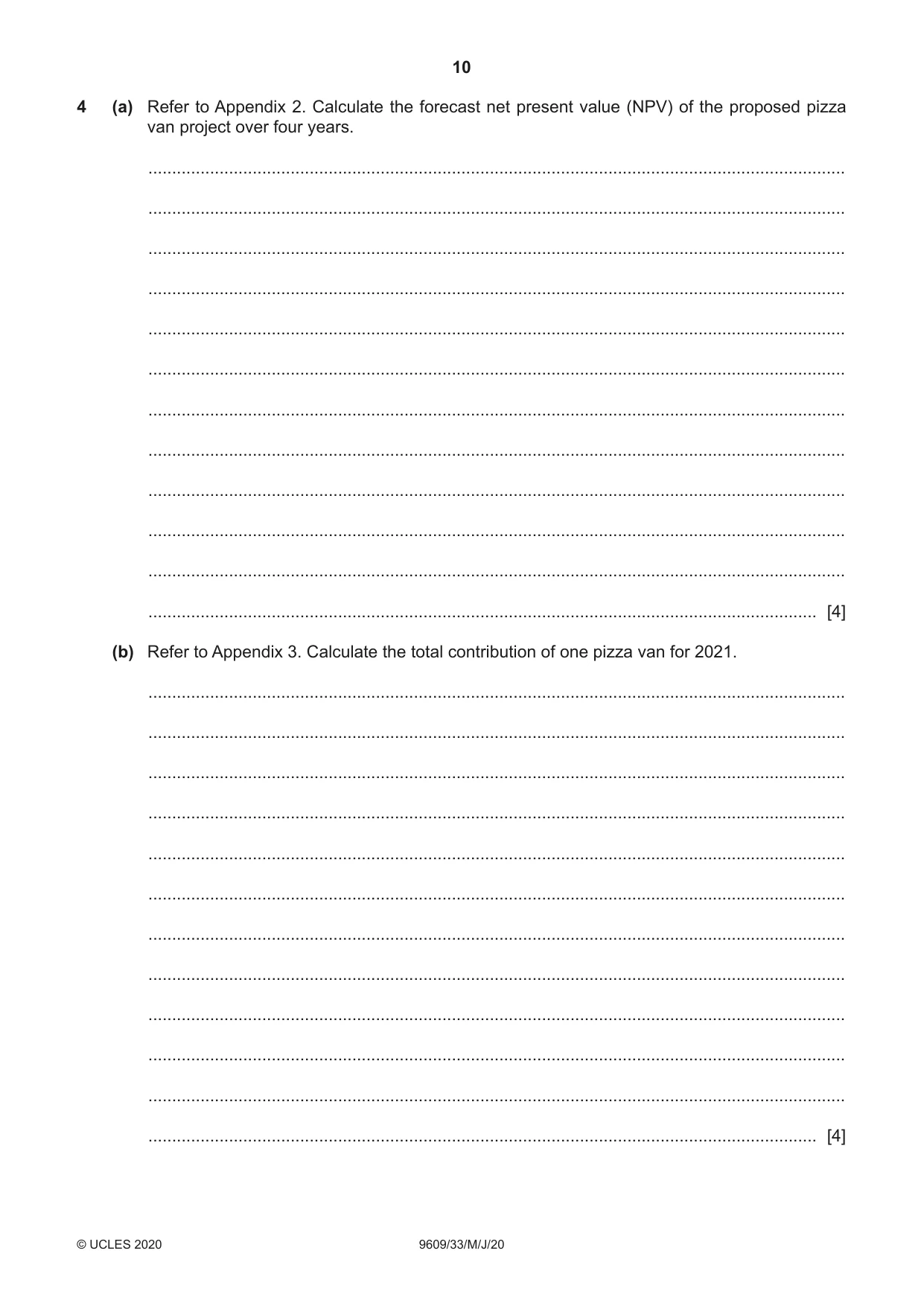 Cambridge A Level Business (for first examination in 2016) 9609 2020 May/June Paper 3 · Variant 3 question paper, page 10 of 20