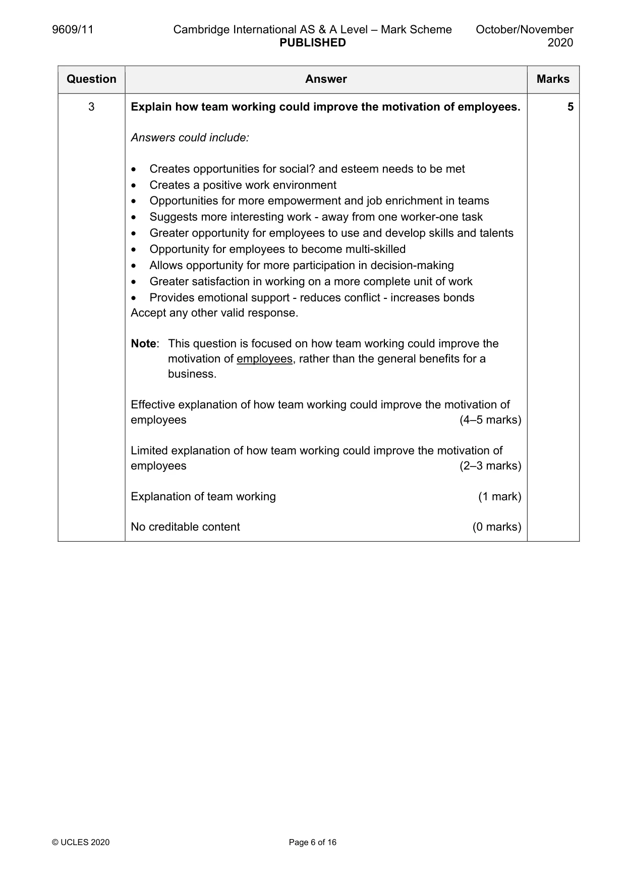 Mark scheme, page 6 of 16